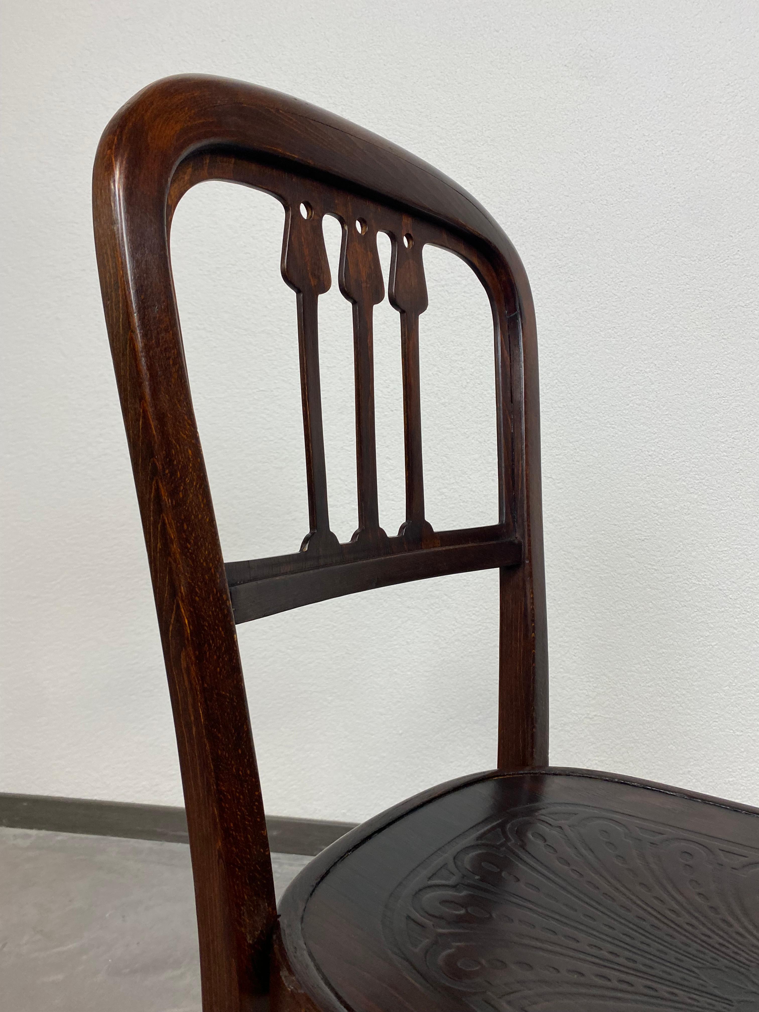 Bentwood Secession Dining Chair No.493 by J&J Kohn For Sale
