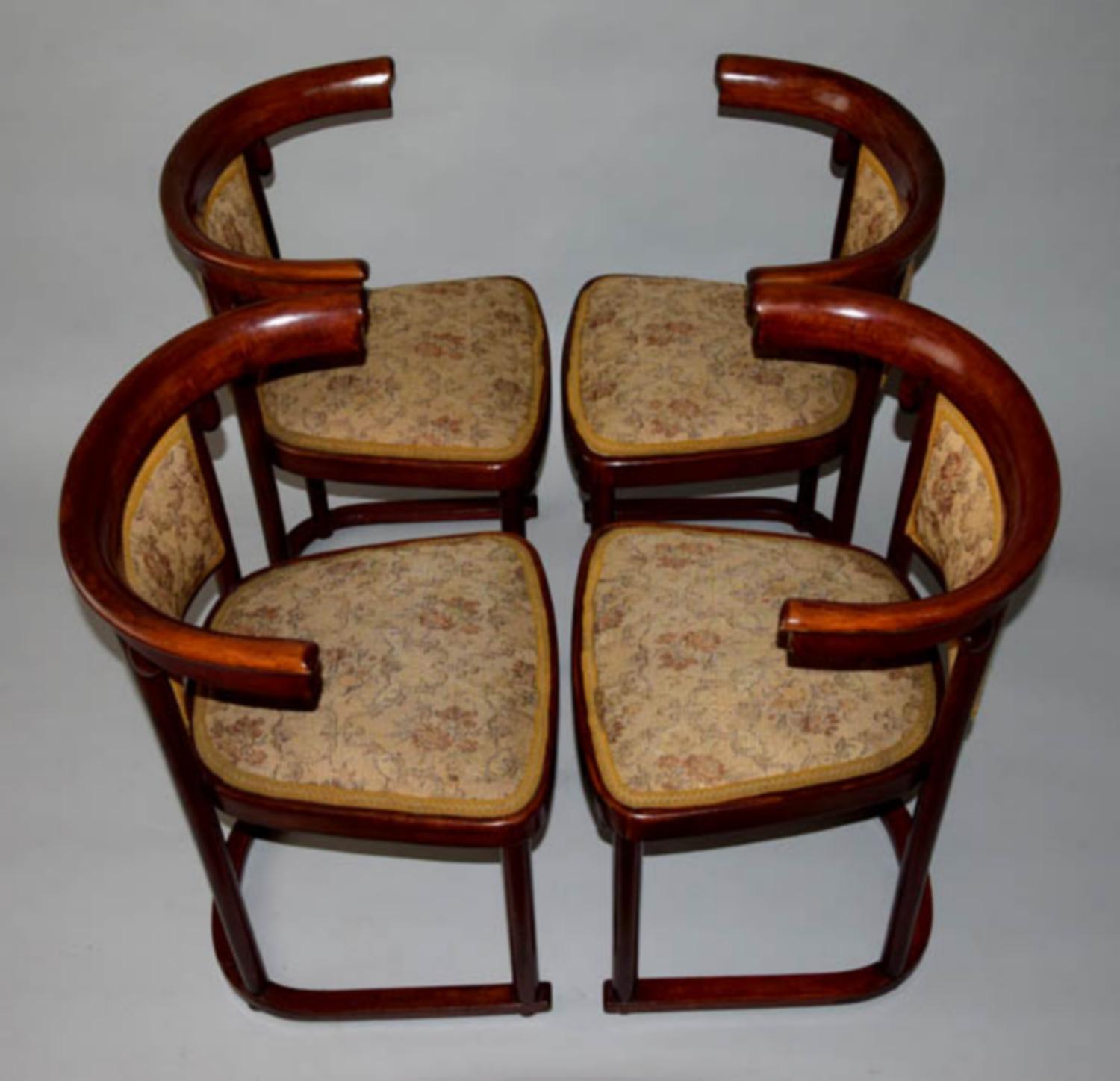 Art Nouveau Secession Dining Chairs By Josef Hoffmann for Thonet, 1910s