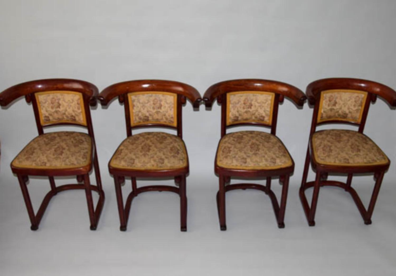 Secession Dining Chairs By Josef Hoffmann for Thonet, 1910s In Good Condition In Praha, CZ