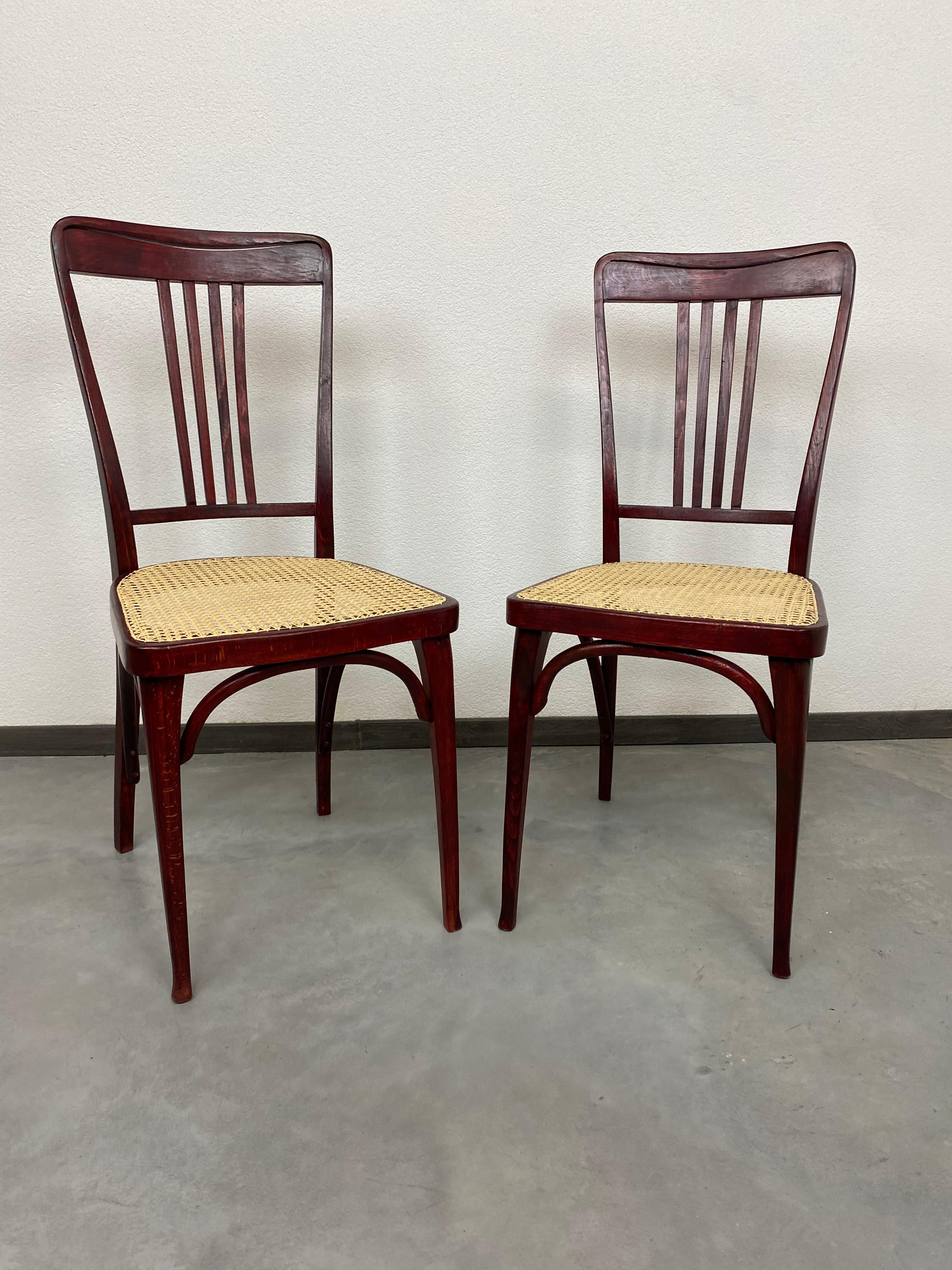 Vienna Secession Secession Dining Chairs by Thonet For Sale