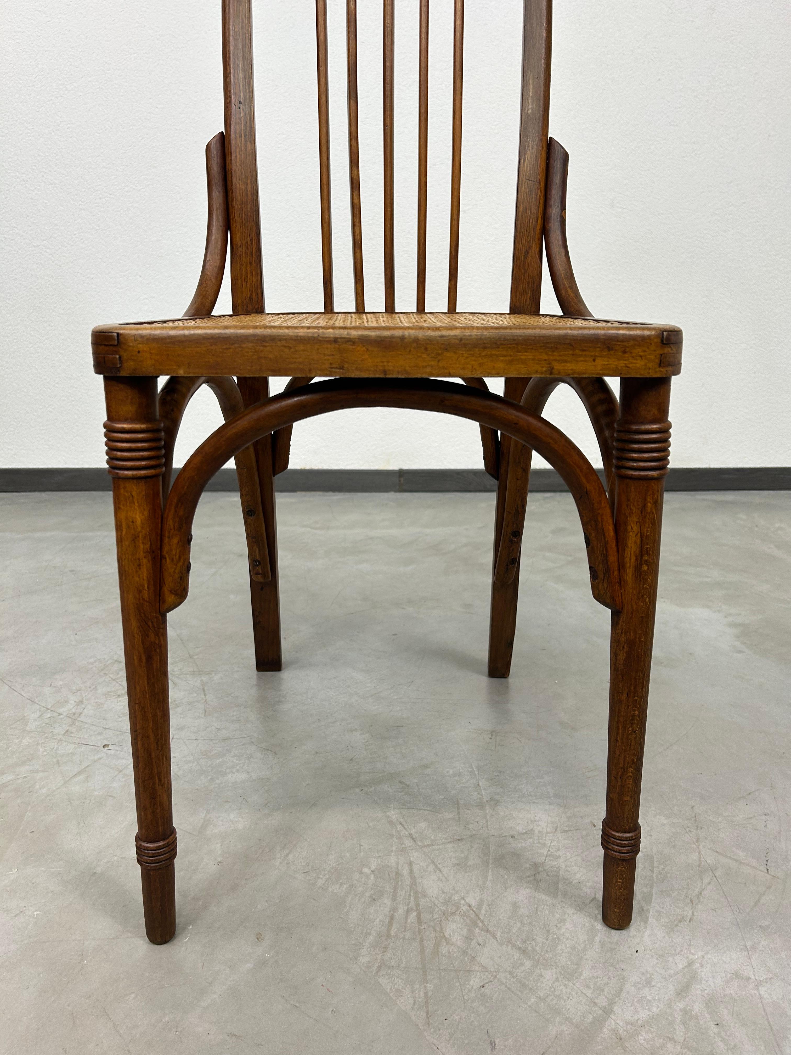 Inizio XX secolo Sedie da pranzo Secession N369A di Josef Hoffmann in vendita