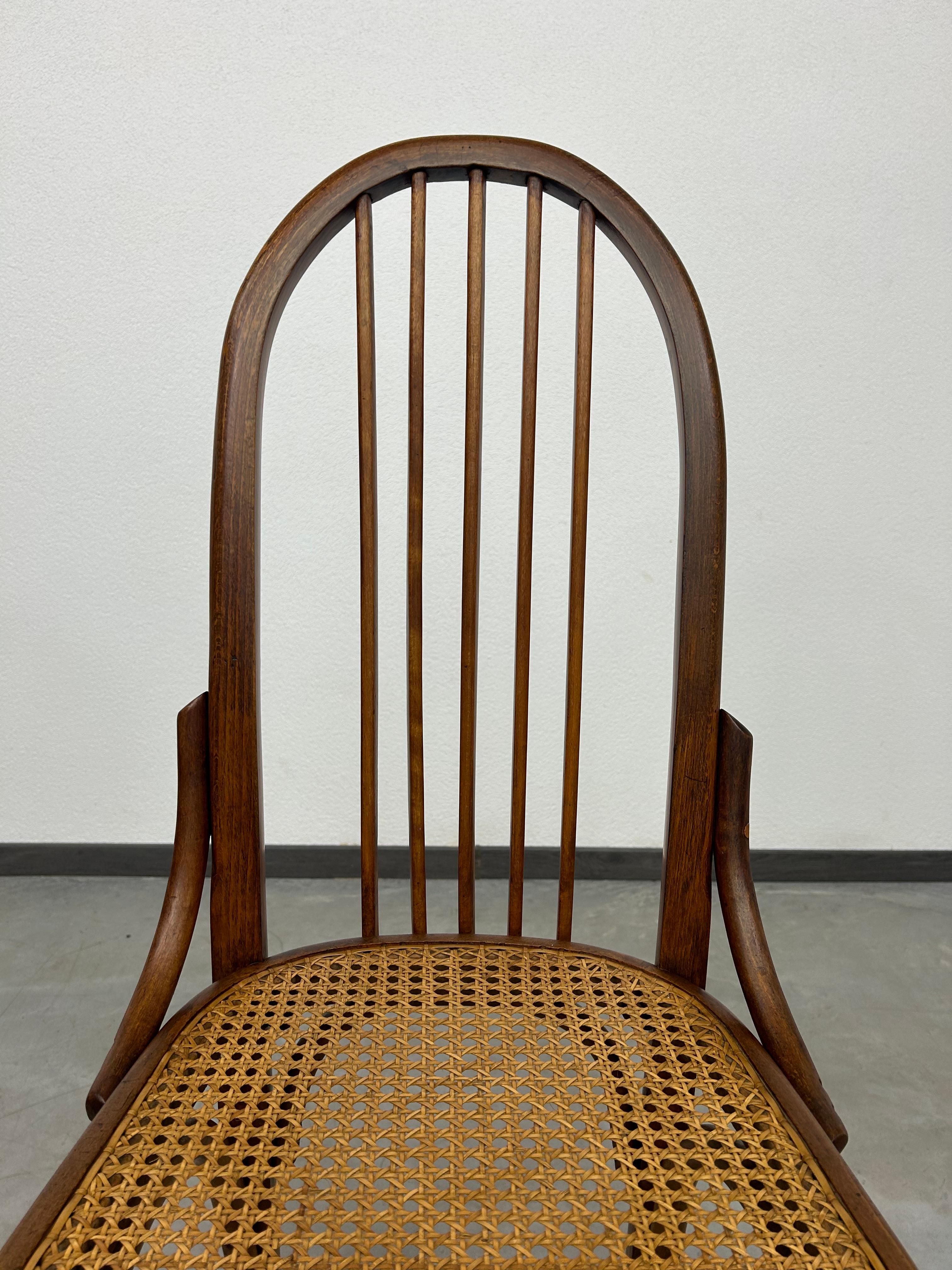 Rattan Sedie da pranzo Secession N369A di Josef Hoffmann in vendita