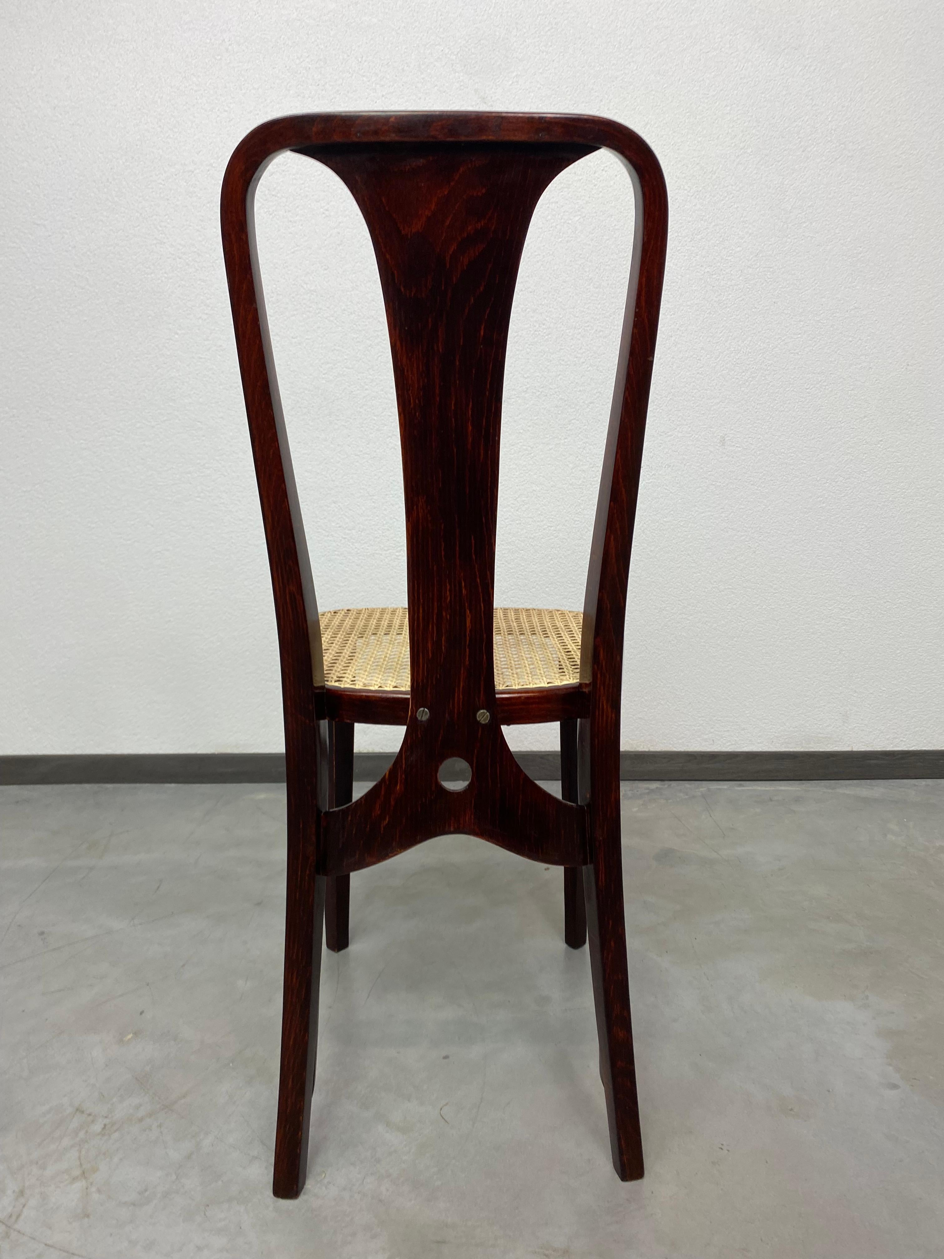 Rattan Secession dining room chair atr. Otto Prutscher for Thonet For Sale