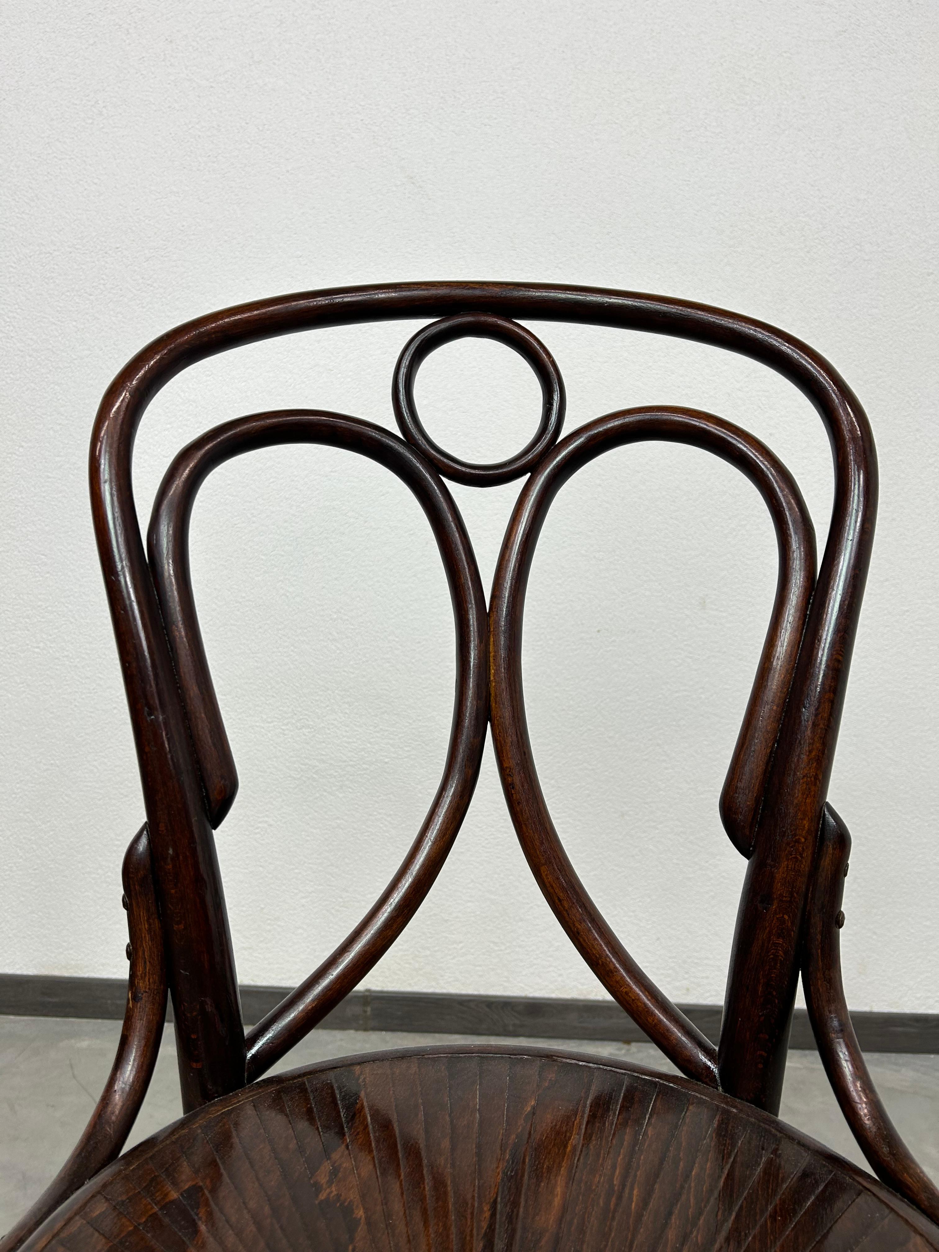 Early 20th Century Secession dining room chairs Thonet no.19 and Kohn no.36 For Sale