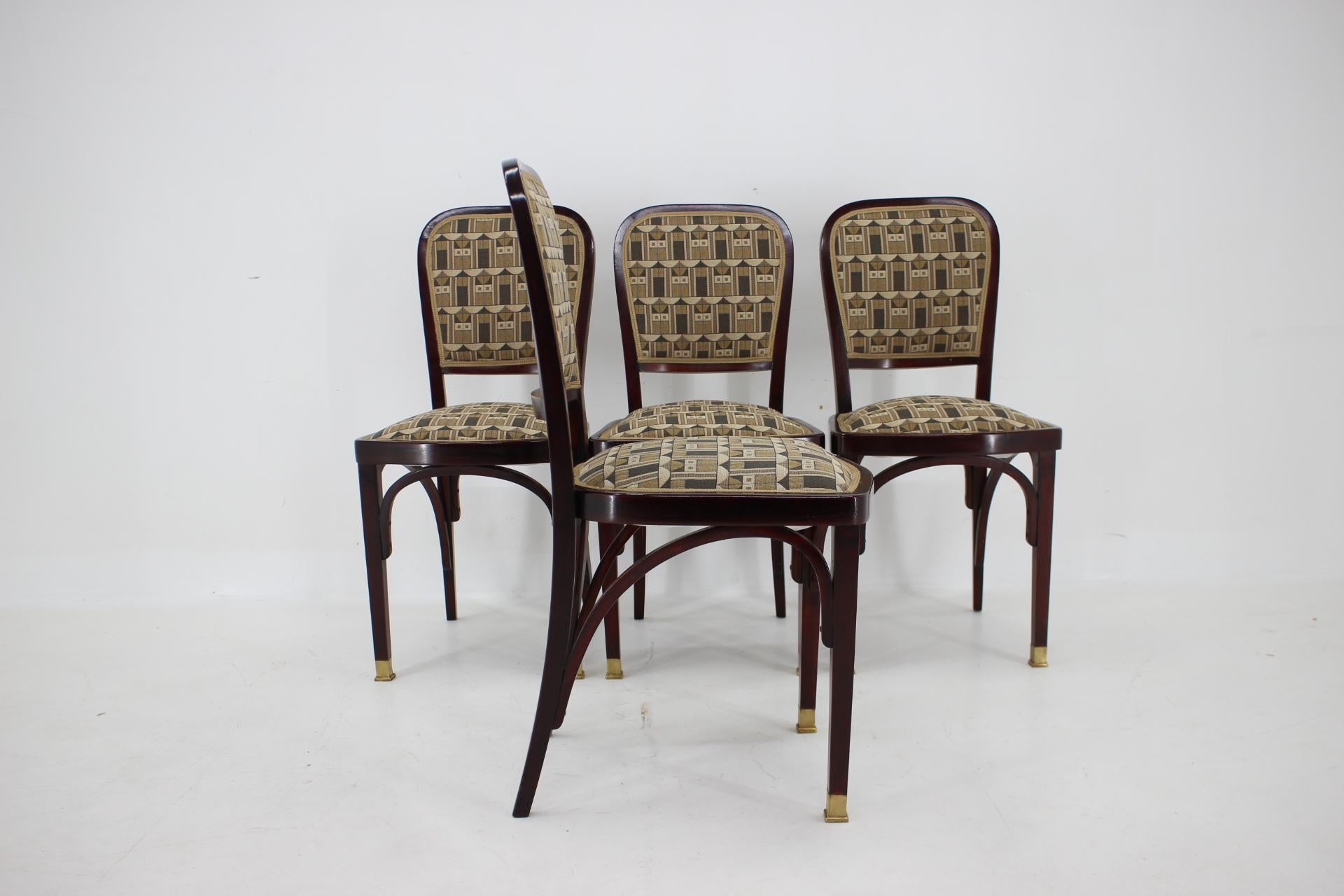 Secession Four Dinign Chairs by Gustav Siegel for J.J.Kohn. Restored  4