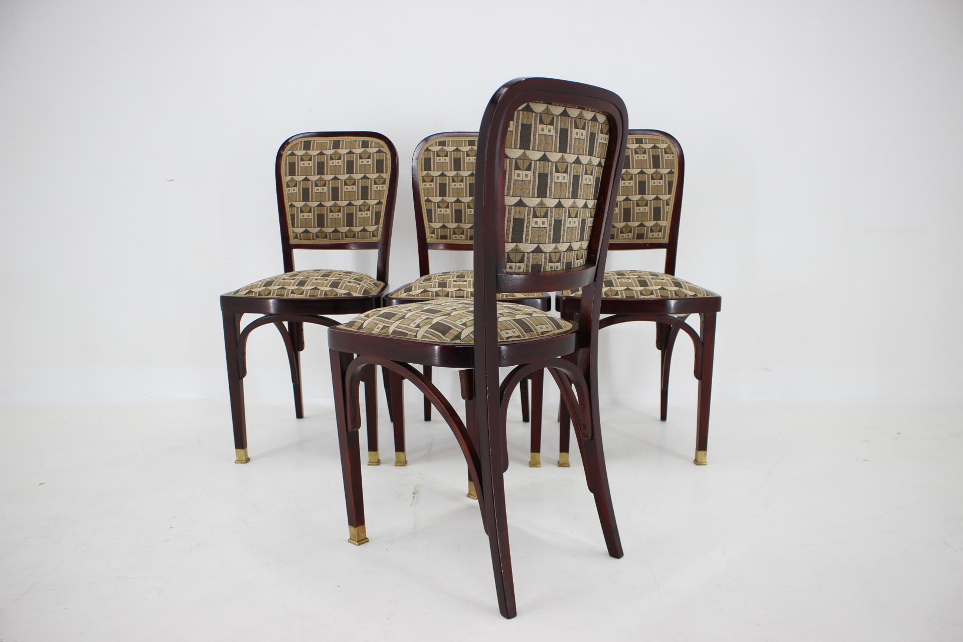Secession Four Dinign Chairs by Gustav Siegel for J.J.Kohn. Restored  1