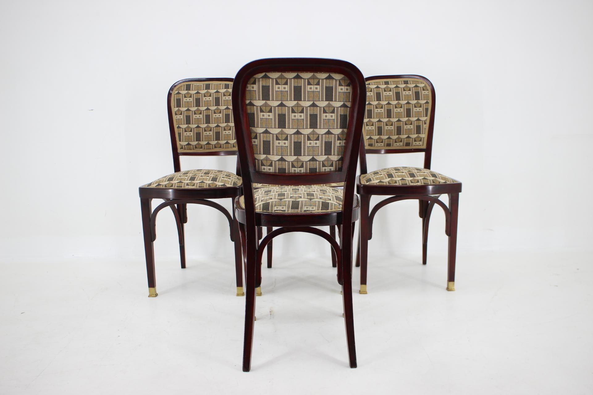 Secession Four Dinign Chairs by Gustav Siegel for J.J.Kohn. Restored  2