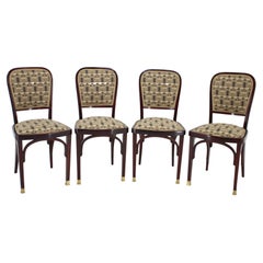 Secession Four Dinign Chairs by Gustav Siegel for J.J.Kohn. Restored