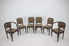 Secession Four Dining Chairs and Two Armchairs by Gustav Siegel for J.J.Kohn, Re