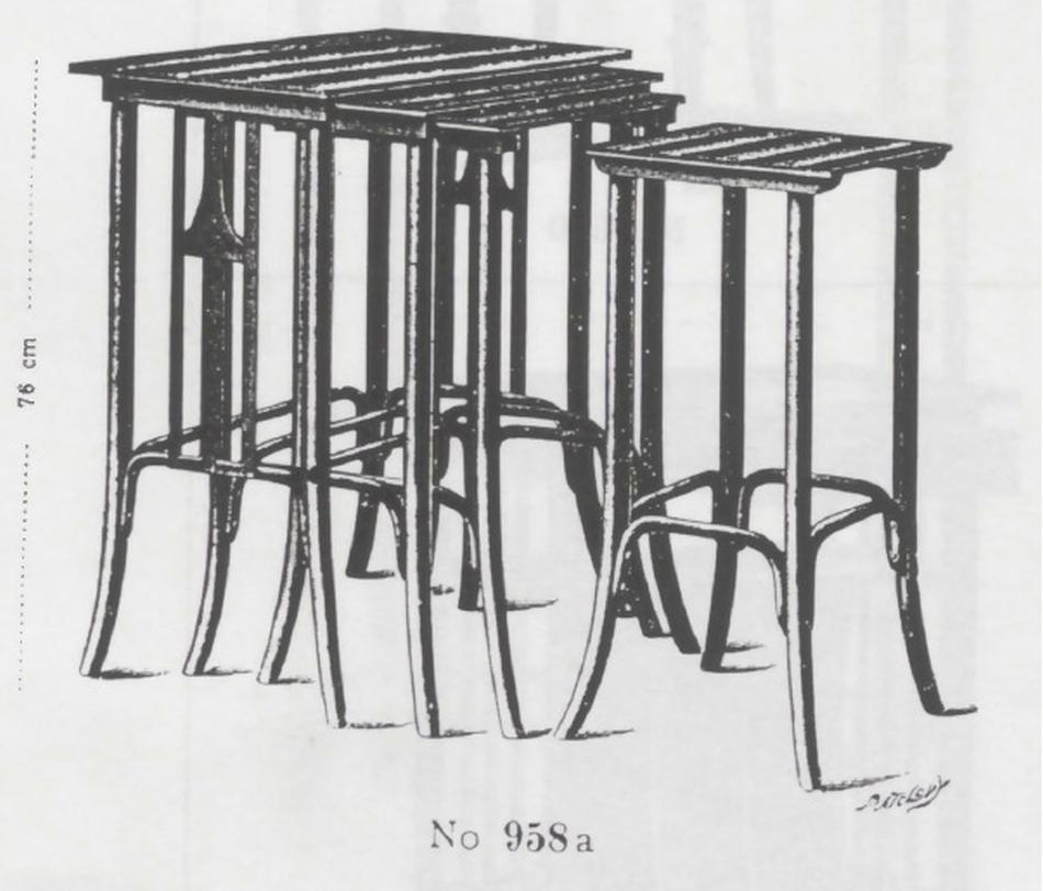 Secession nesting tables no. 958aby Siegel or Kolo Moser ex. by J&J Kohn For Sale 3