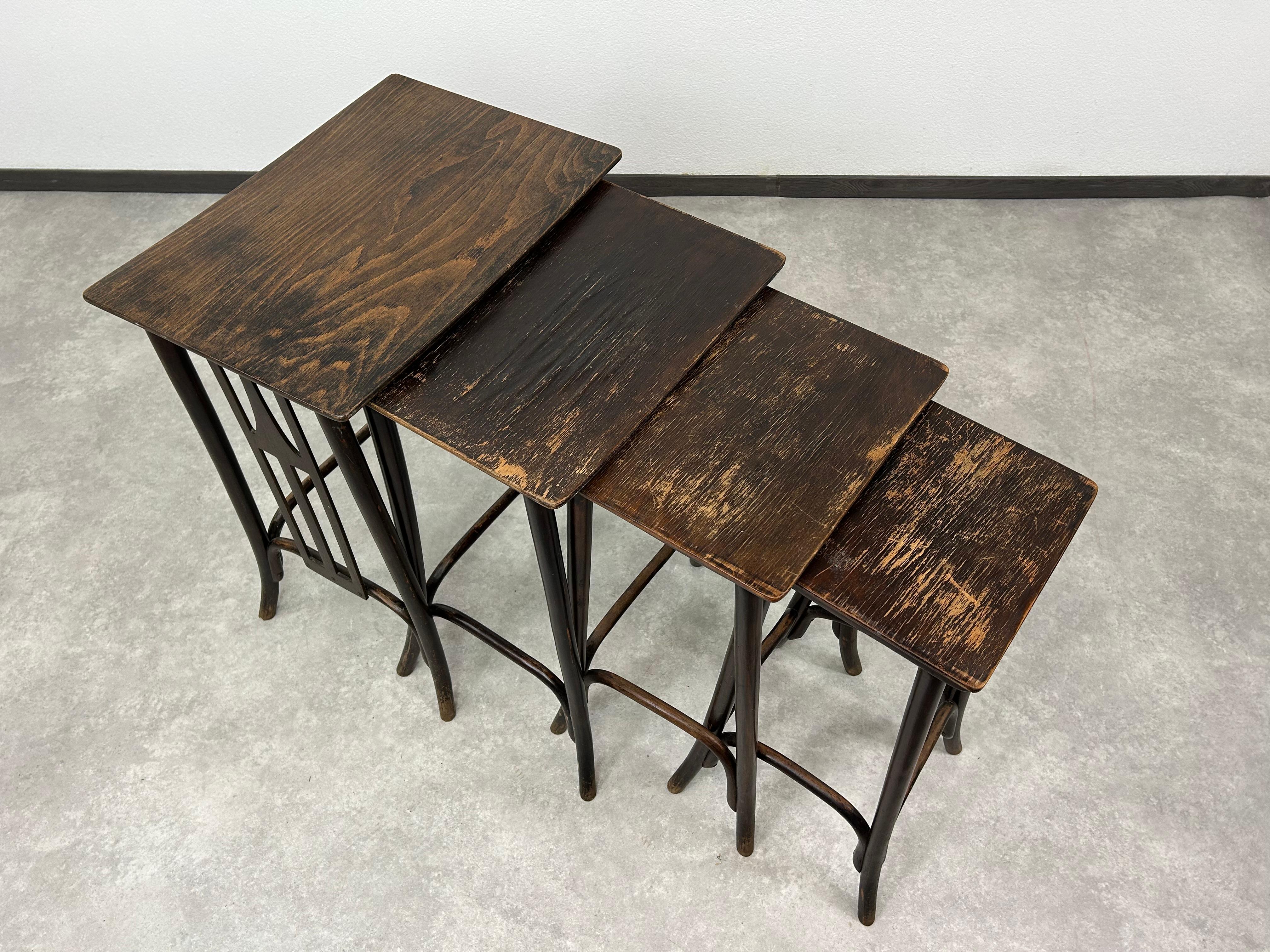 Early 20th Century Secession nesting tables no. 958aby Siegel or Kolo Moser ex. by J&J Kohn For Sale