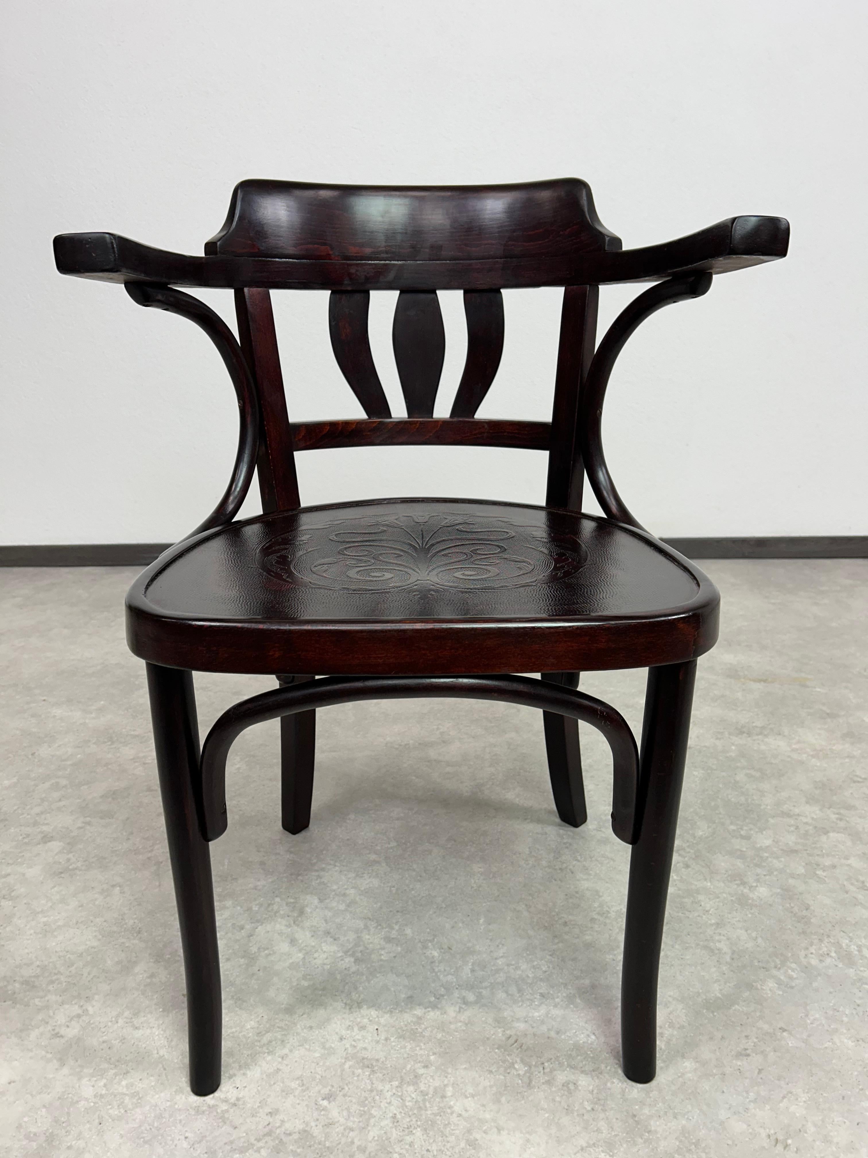 Vienna Secession Secession office chair by Thonet Mundus For Sale