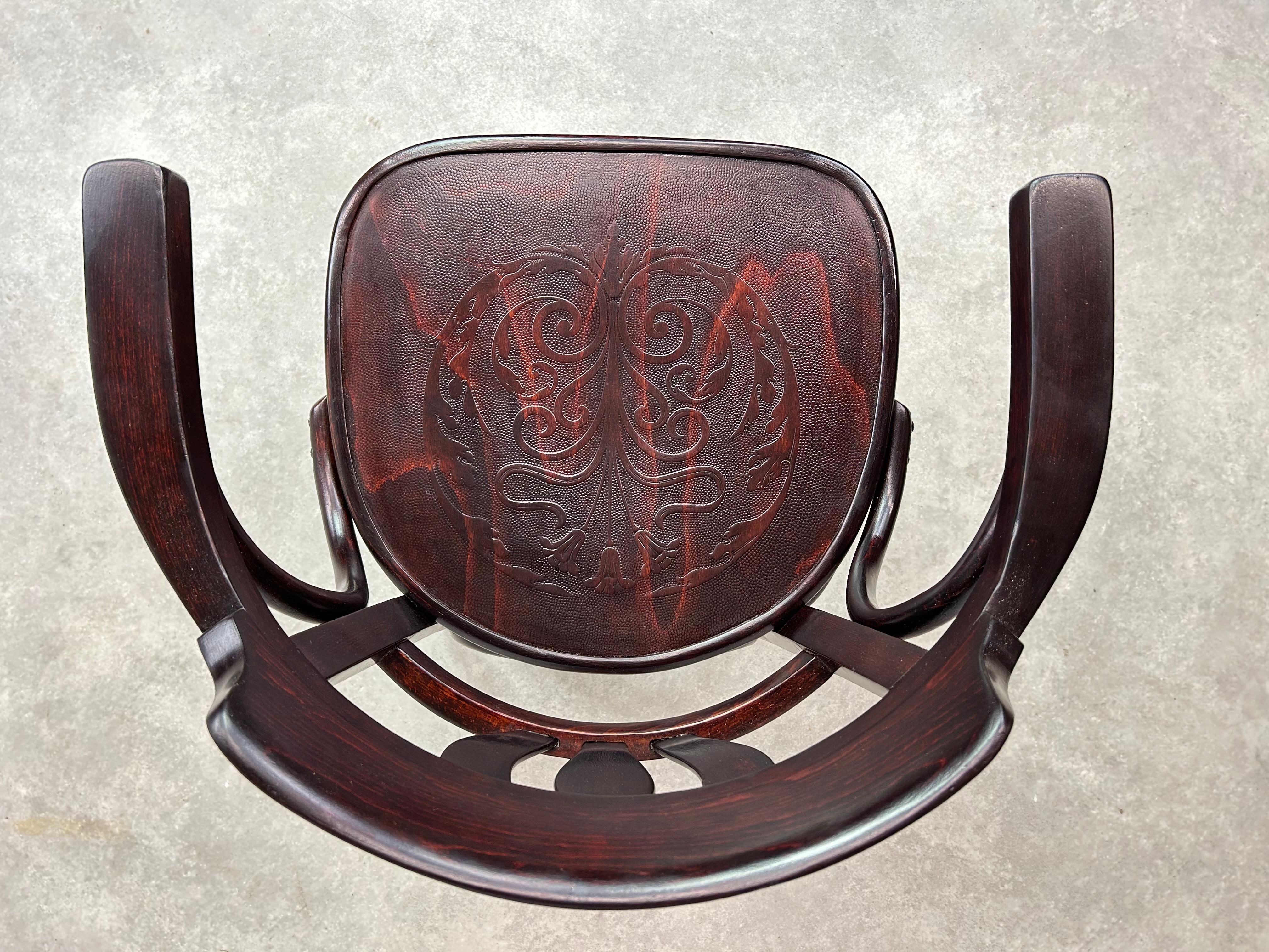 European Secession office chair by Thonet Mundus For Sale