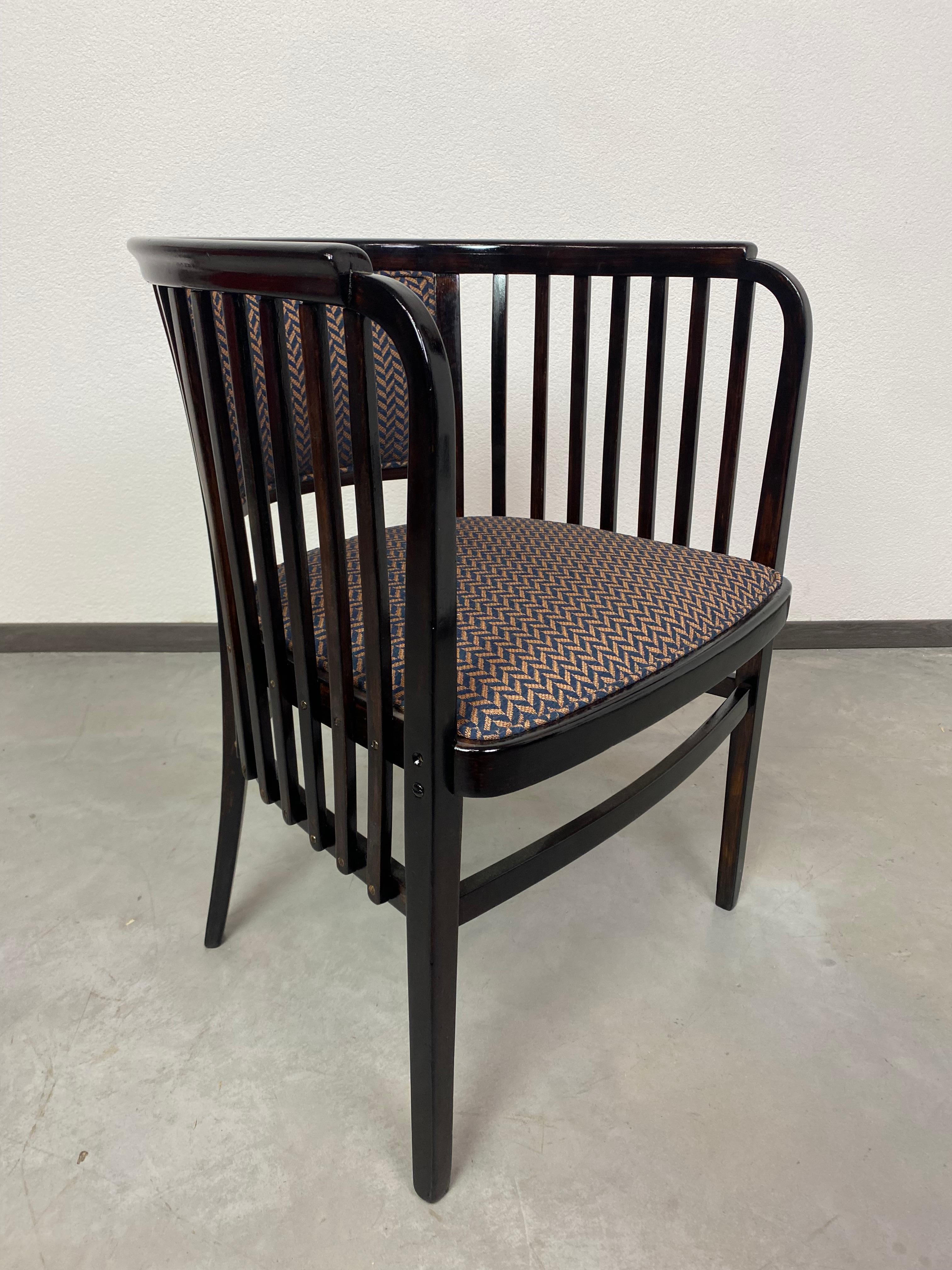 Secession office chair no.6528 by Marcel Kammerer for Thonet professionally stained and repolished.
