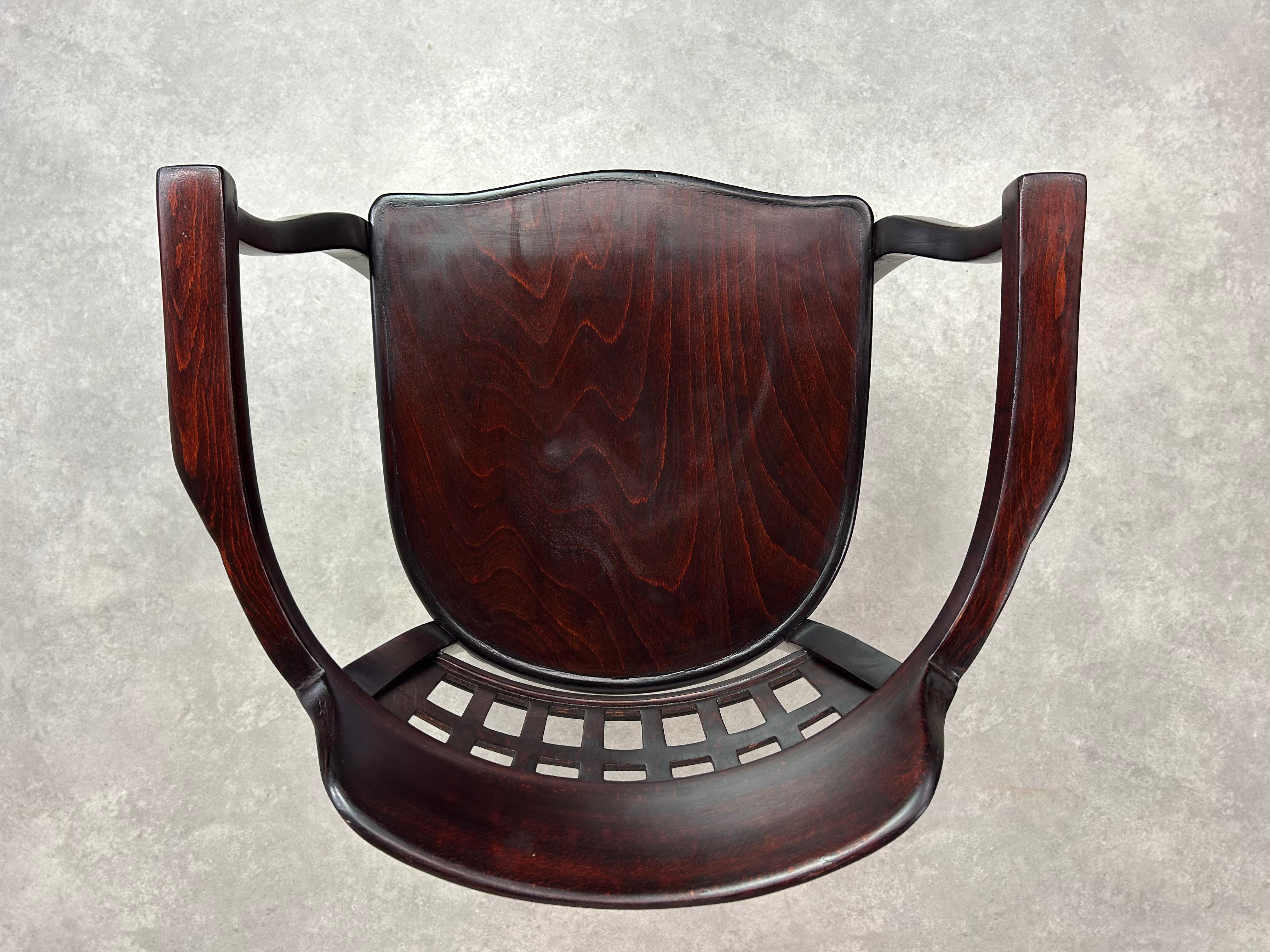 Silla de oficina Secession nº 714 de Otto Wagner para J&J Kohn en Excelente estado para la venta en Banská Štiavnica, SK