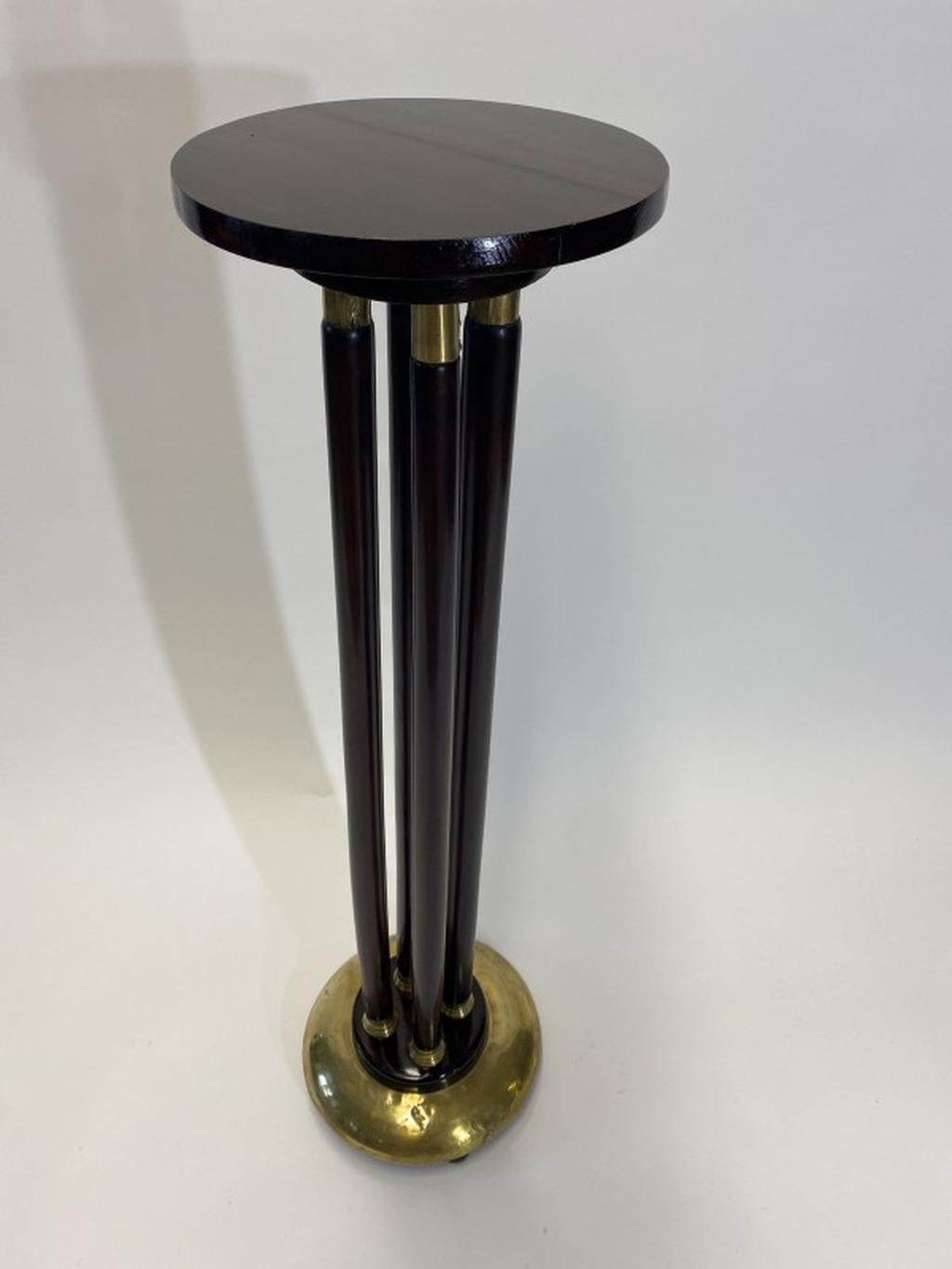 Secession pedestal with brass fittings. Professionally stained and repolished.