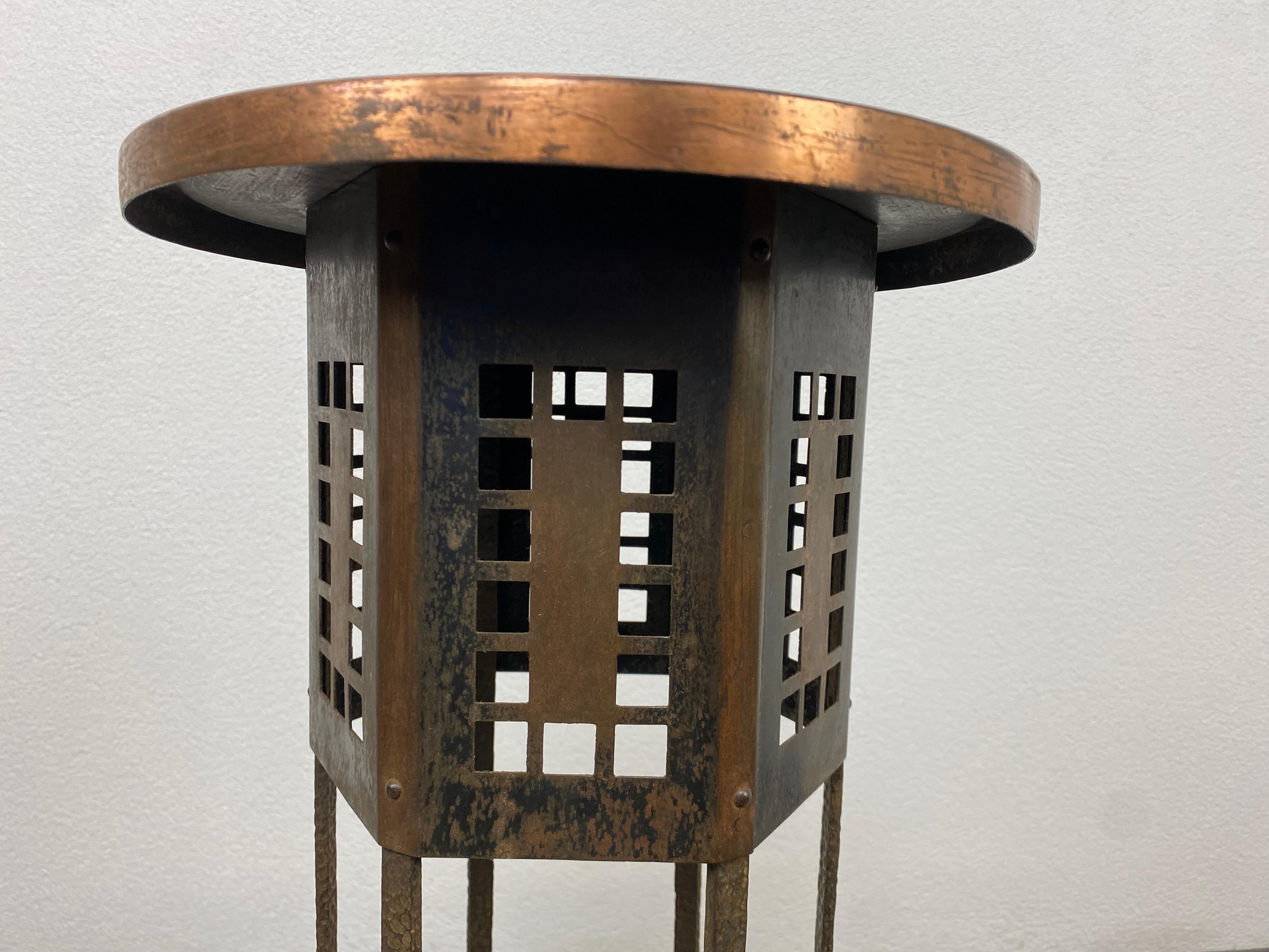 Metal Secession Plant Stand in Style of Wiener Werkstatte For Sale