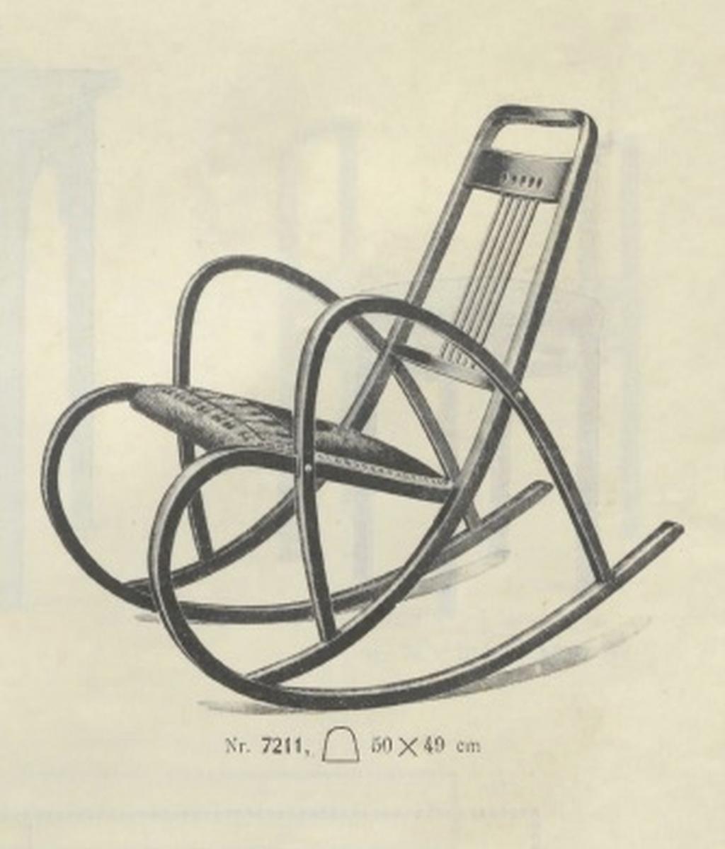 Legno curvato Sedia a dondolo Secession No.7211 di Marcel Kammerer per Thonet in vendita
