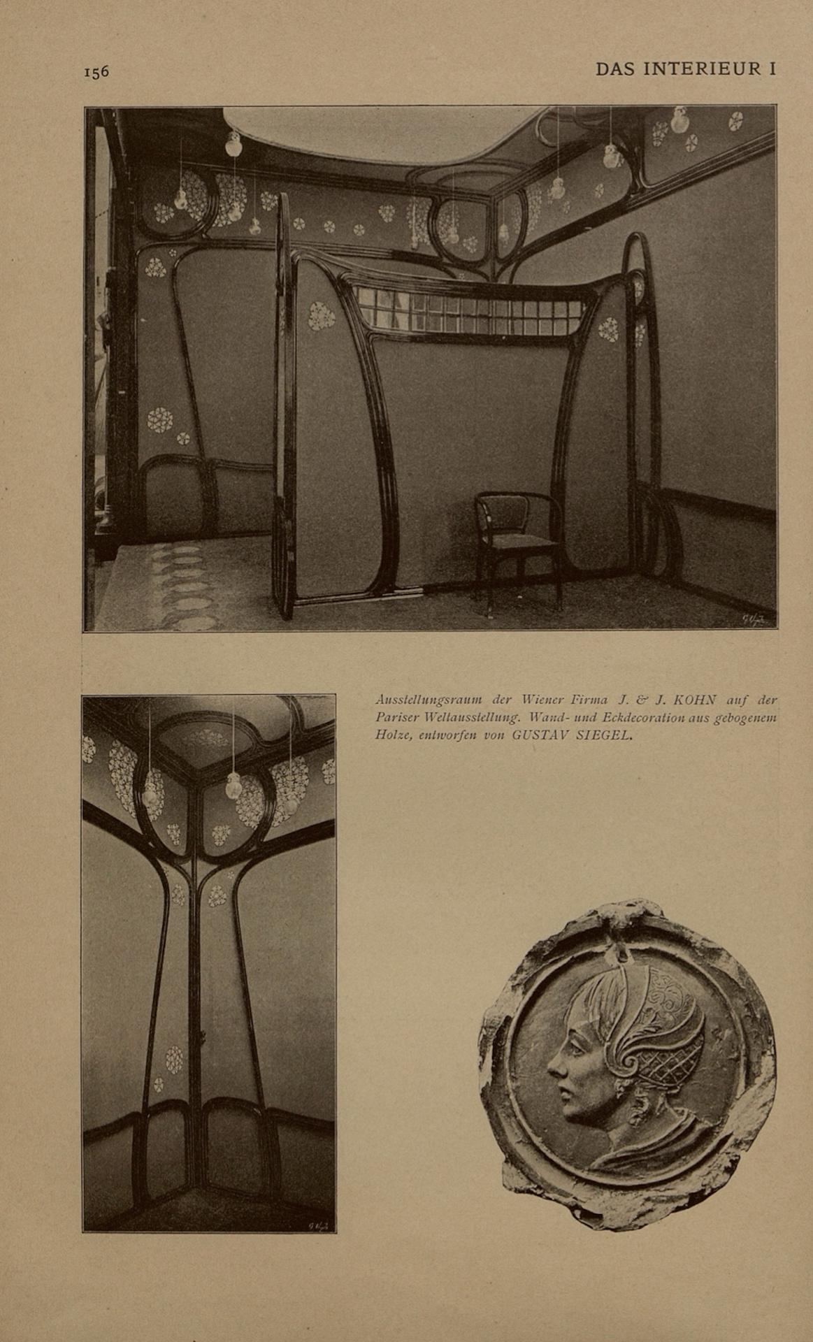 Sitzgruppe der Sezessionsgruppe, Gustav Siegel für J.J. Kohn, Modell 715, 1900, 3er-Set, Set (Jugendstil) im Angebot