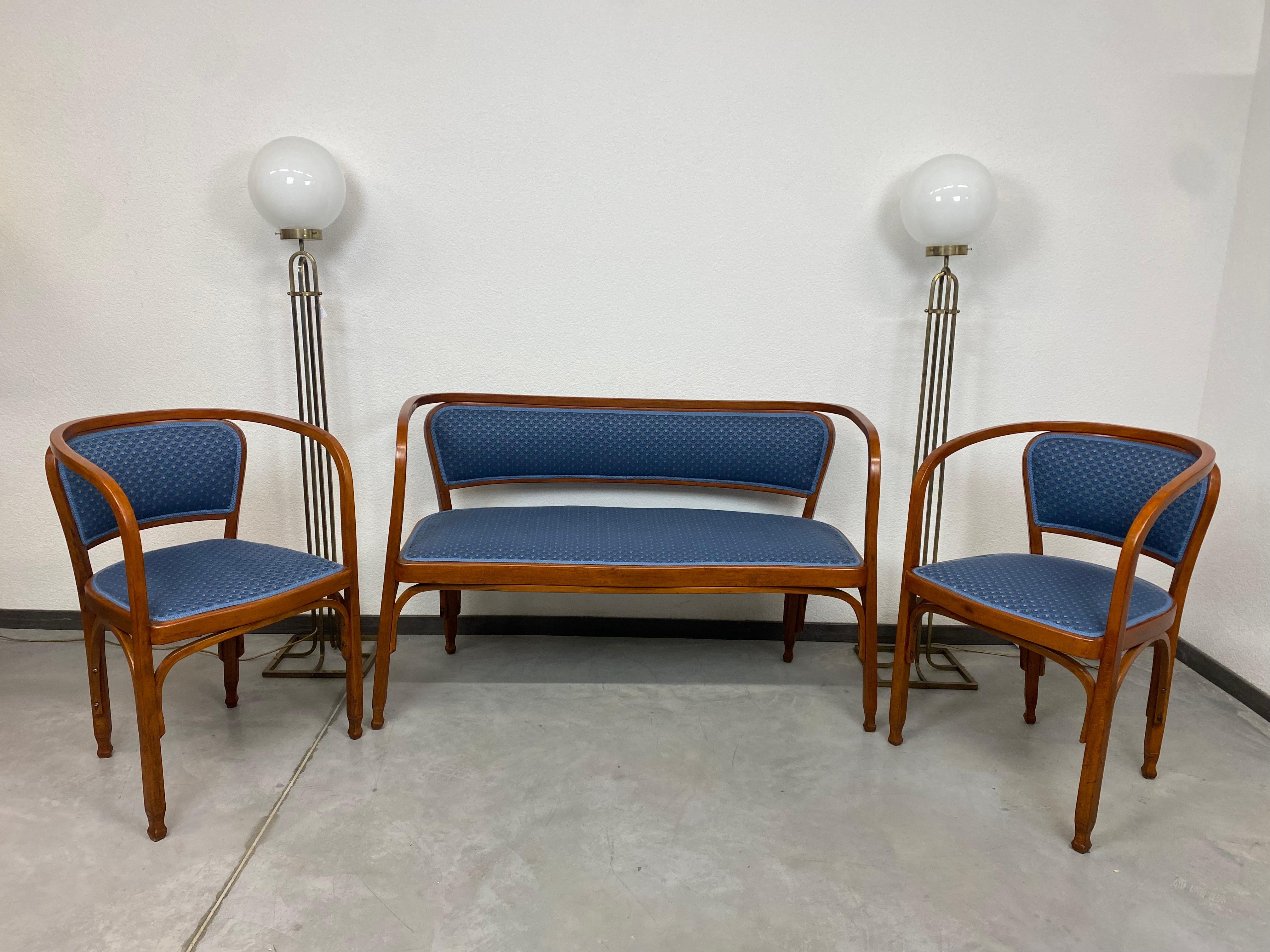 Vienna Secession Secession Seating Group No.715 by Gustav Siegel for J&J Kohn For Sale
