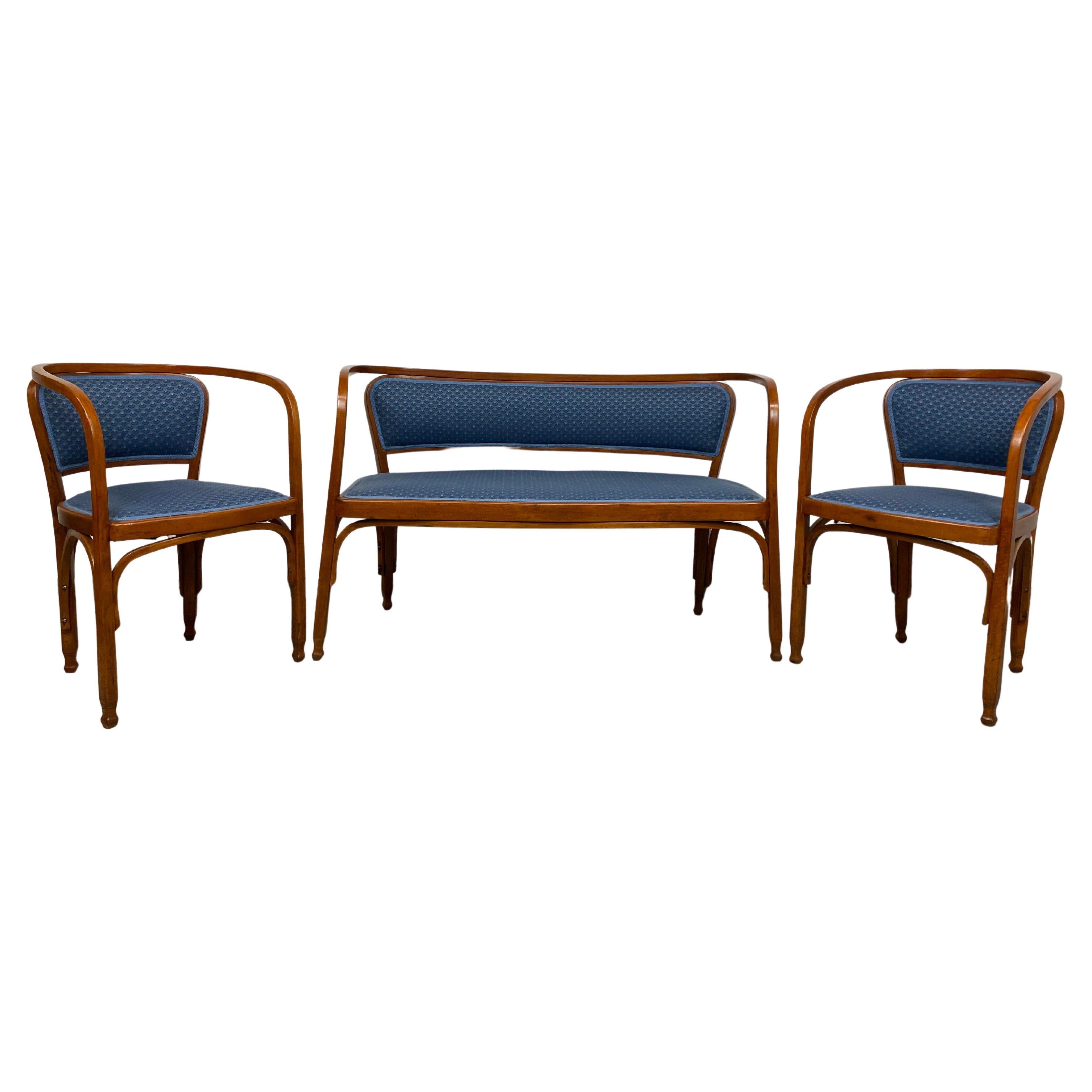 Secession Seating Group No.715 by Gustav Siegel for J&J Kohn For Sale