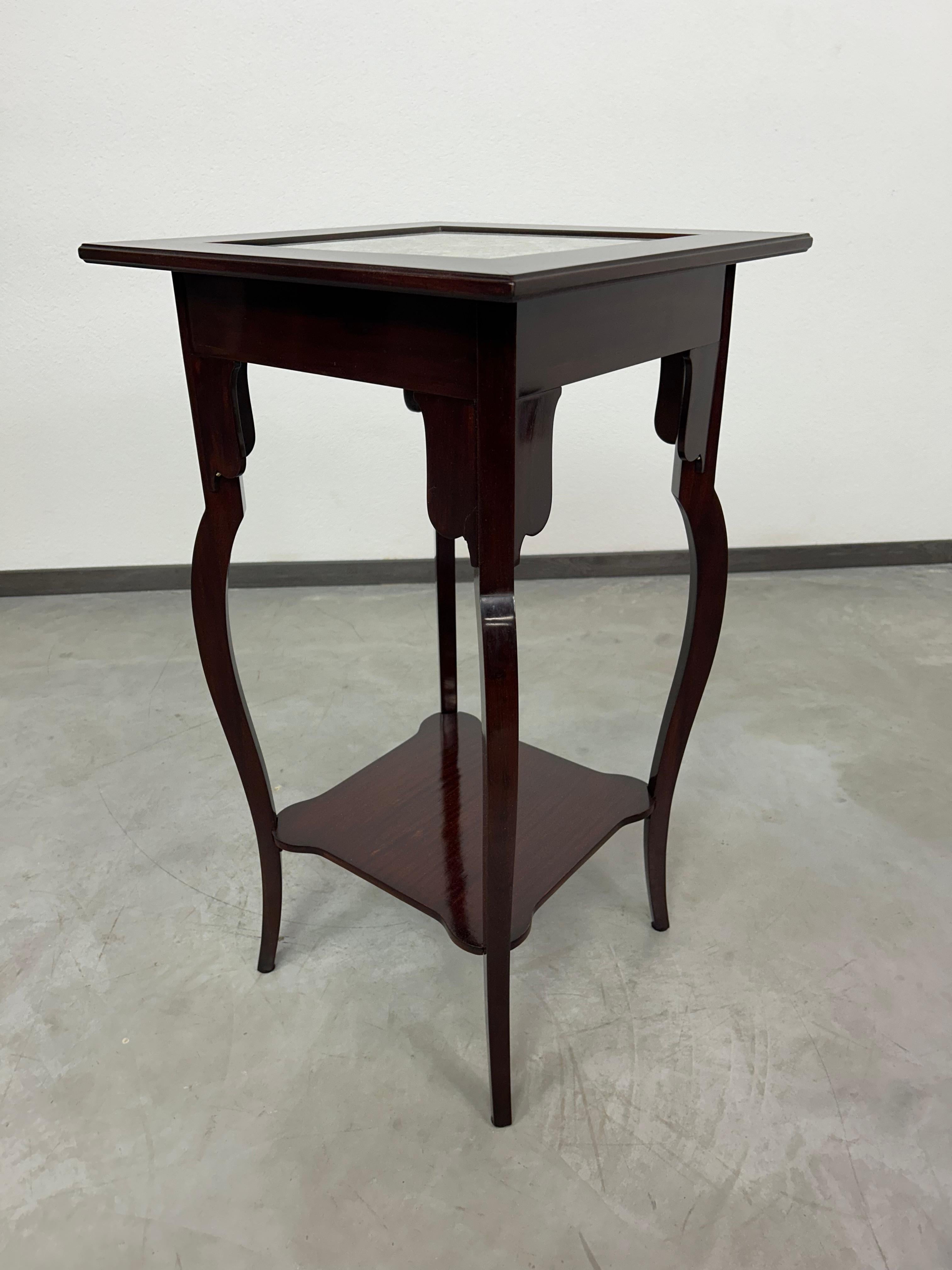 Secession mahogany side table. Professionally stained and repolished.