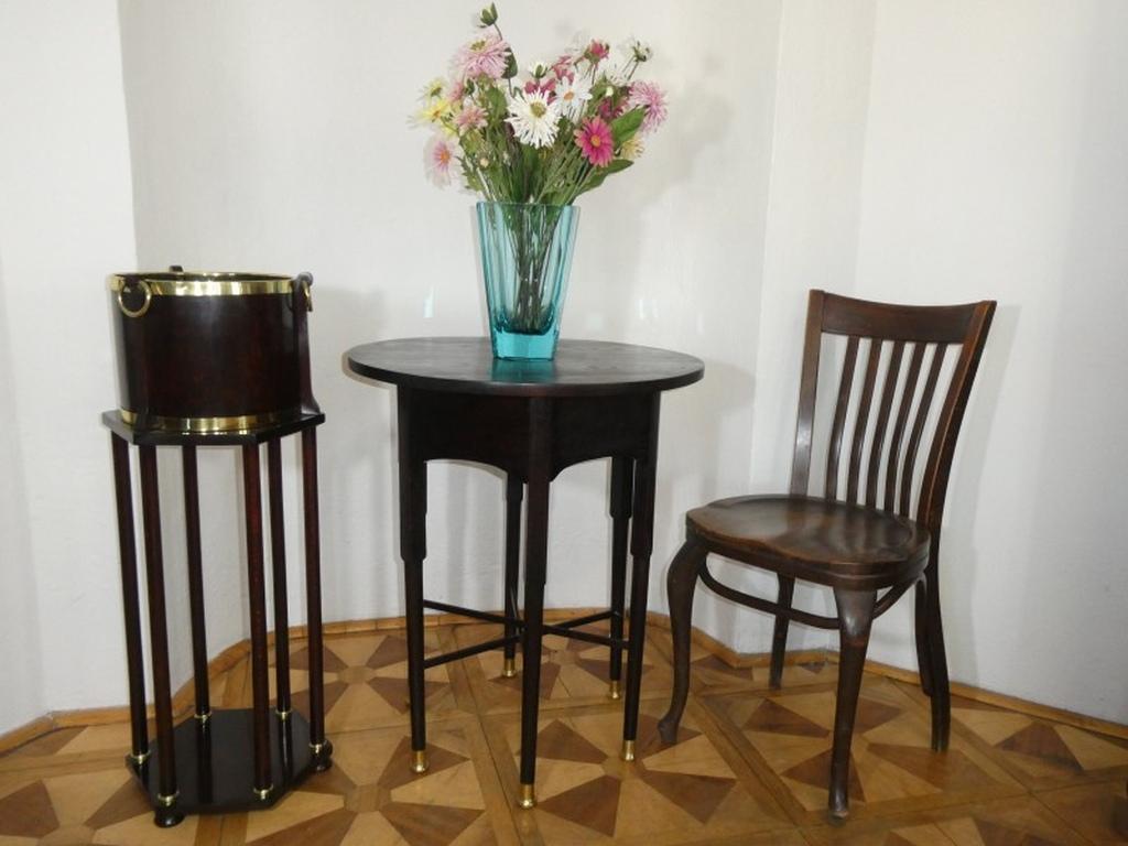 Secession side table in style of Adolf Loos. Professionally stained and repolished.