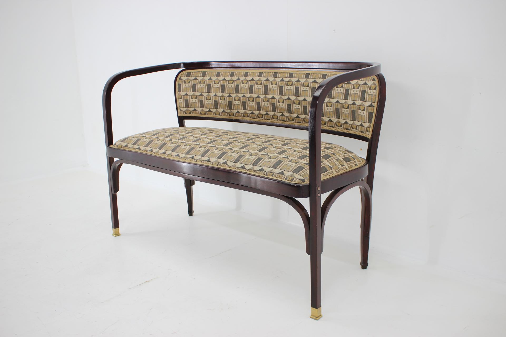 Secession Sofa and Two Armchairs by Gustav Siegel for J.J.Kohn, Restored  3