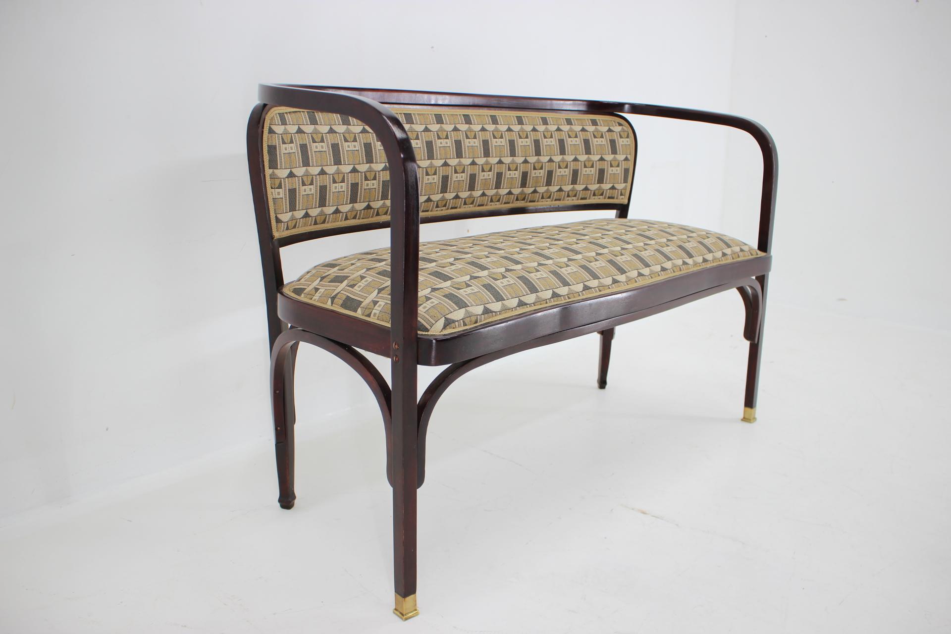 Secession Sofa and Two Armchairs by Gustav Siegel for J.J.Kohn, Restored 5