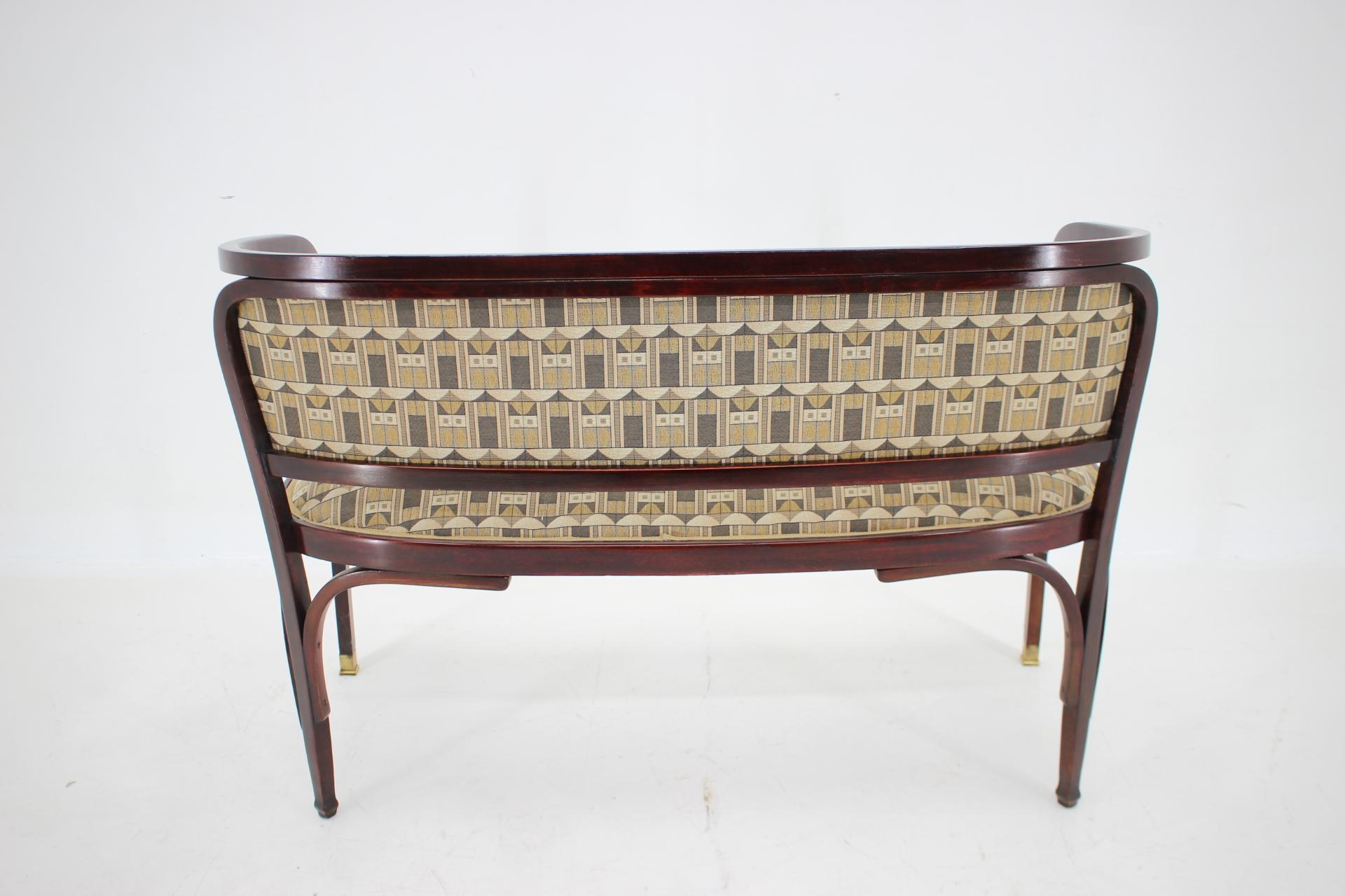 Secession Sofa and Two Armchairs by Gustav Siegel for J.J.Kohn, Restored  7