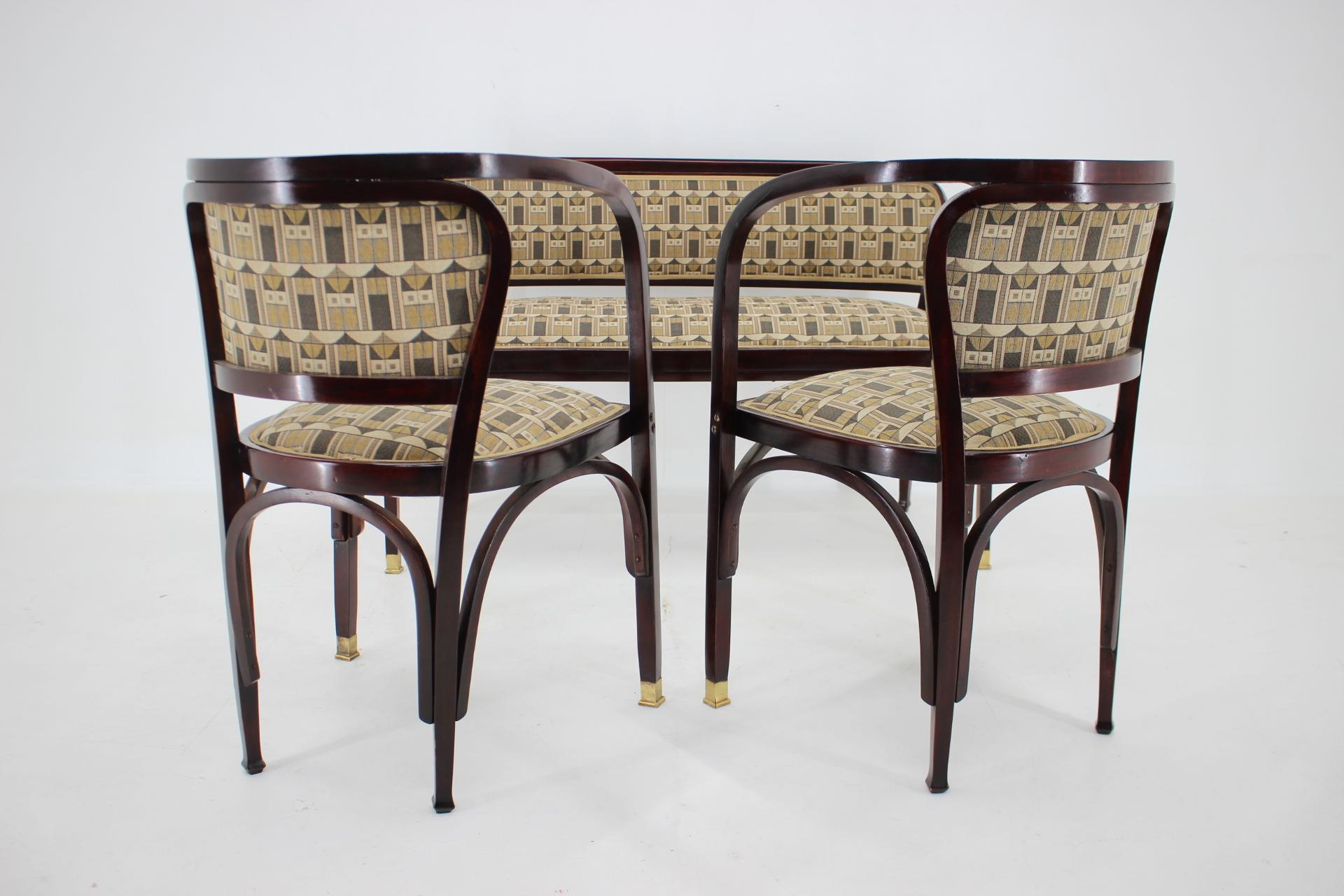 Secession-Sofa und zwei Sessel von Gustav Siegel für J.J.Kohn, restauriert  1