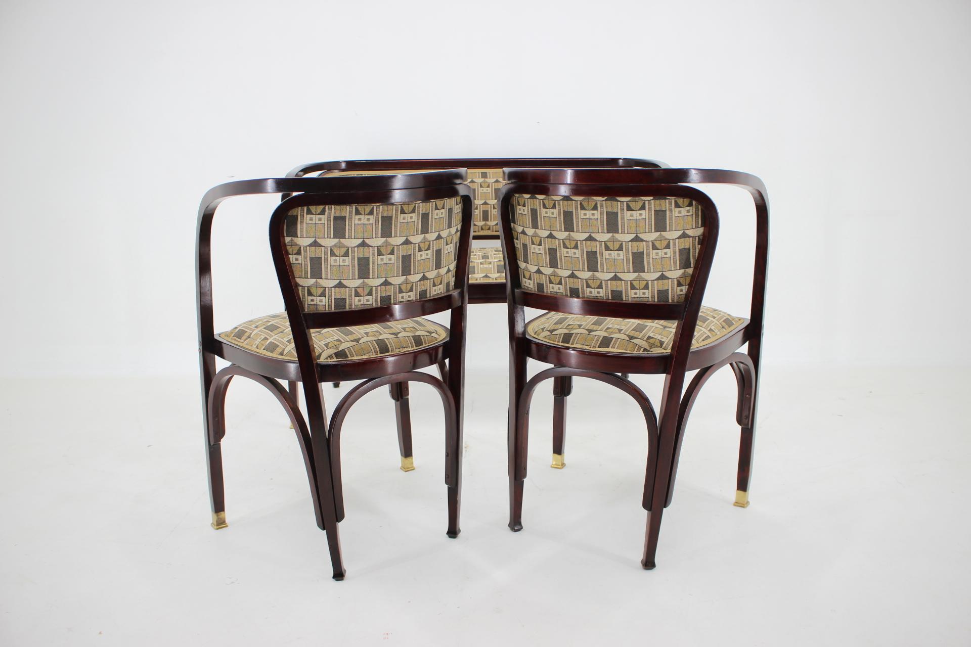 Secession Sofa and Two Armchairs by Gustav Siegel for J.J.Kohn, Restored  2