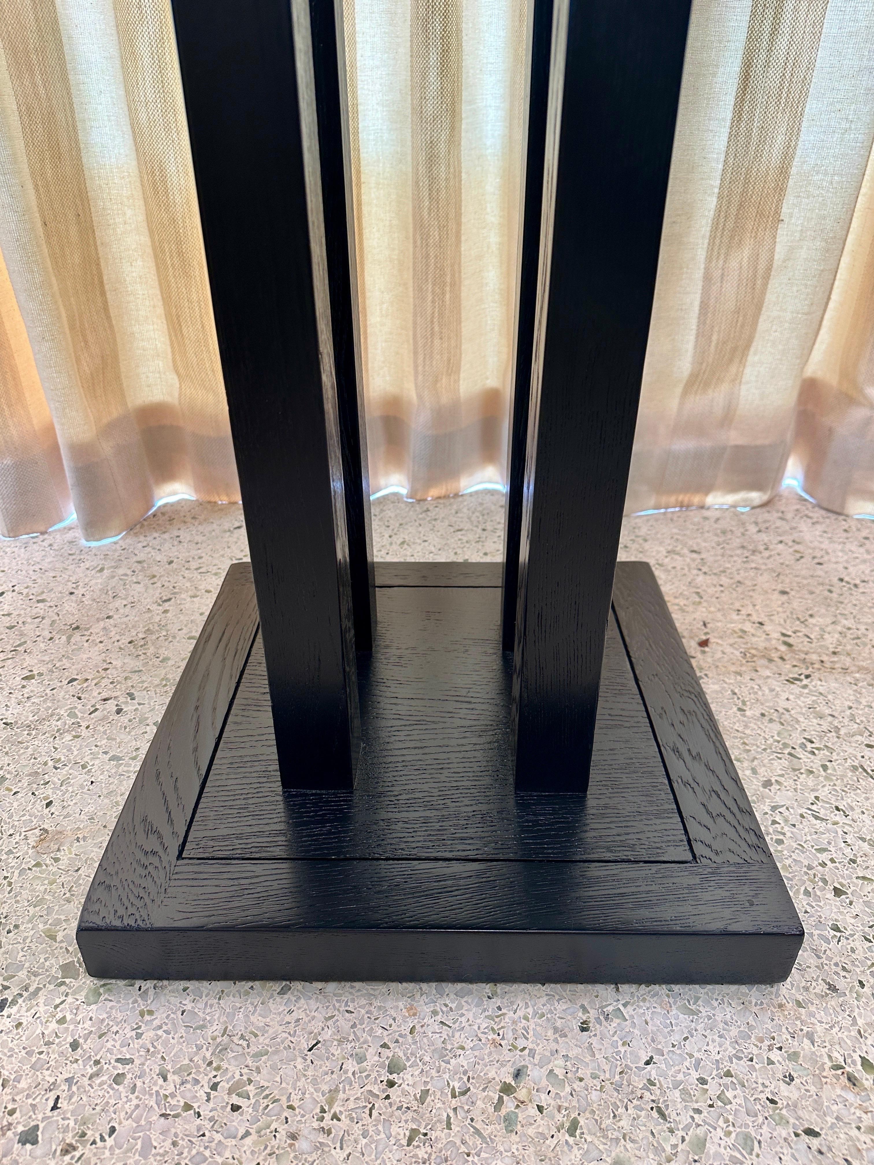Vienna Secession Secession Style Vintage Ebonized Oak & Green Suede Game Table For Sale