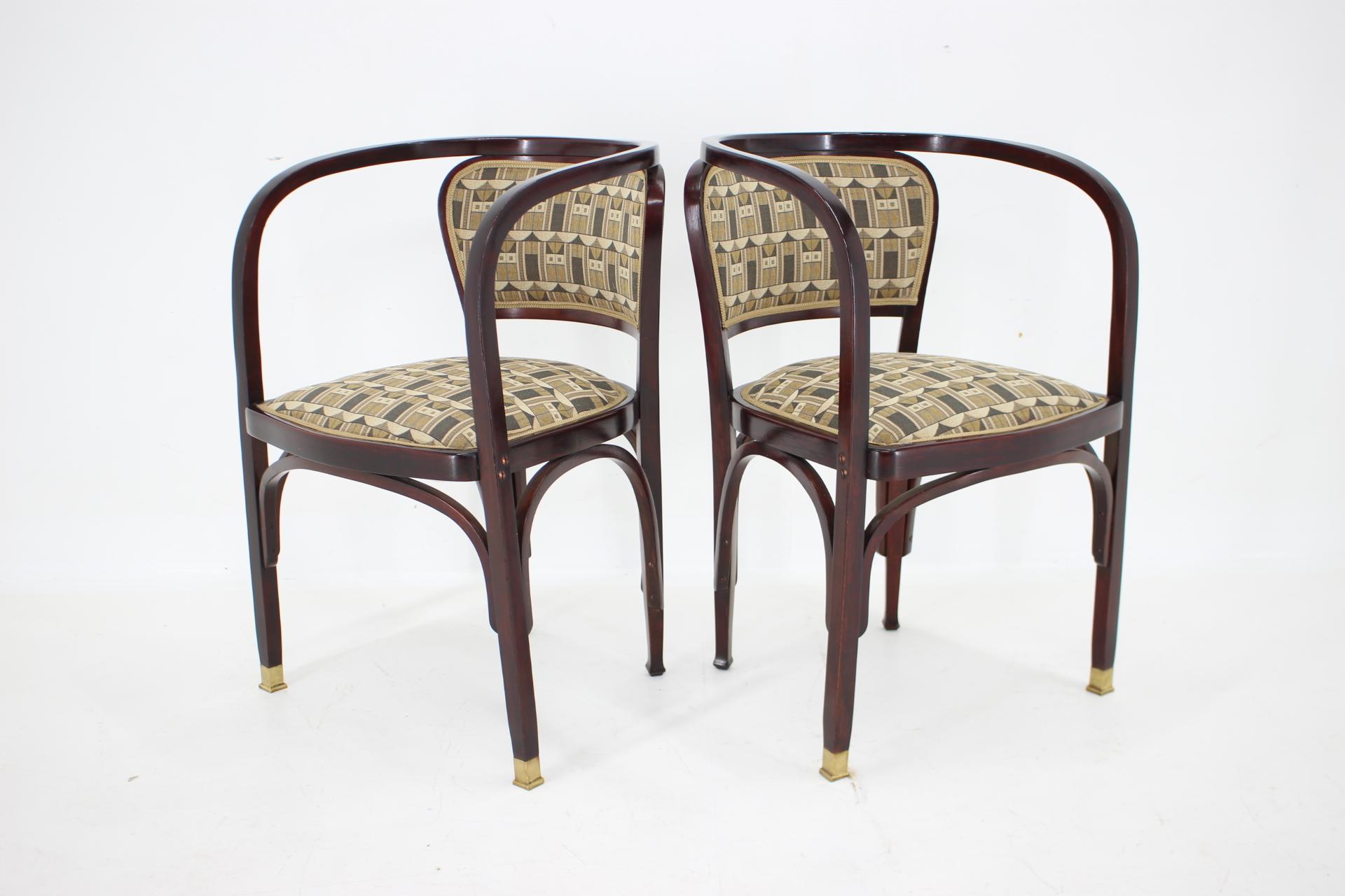 Secession Two Armchairs by Gustav Siegel for J.J.Kohn, Restored  3