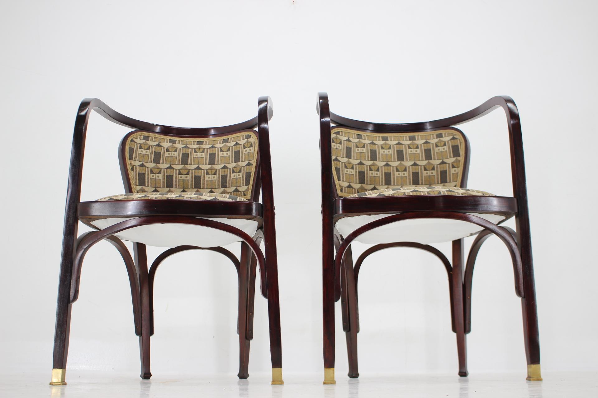 Secession Two Armchairs by Gustav Siegel for J.J.Kohn, Restored  7