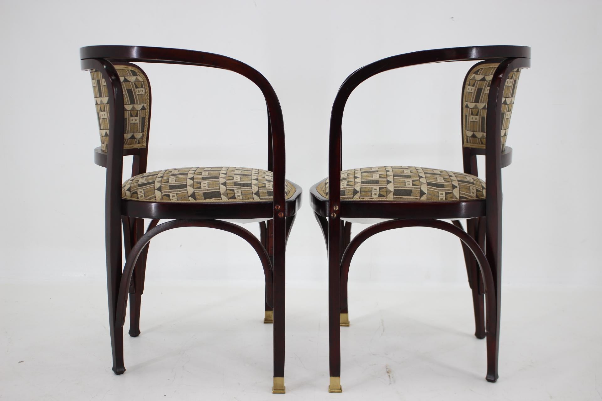 Secession Two Armchairs by Gustav Siegel for J.J.Kohn, Restored  In Good Condition In Praha, CZ