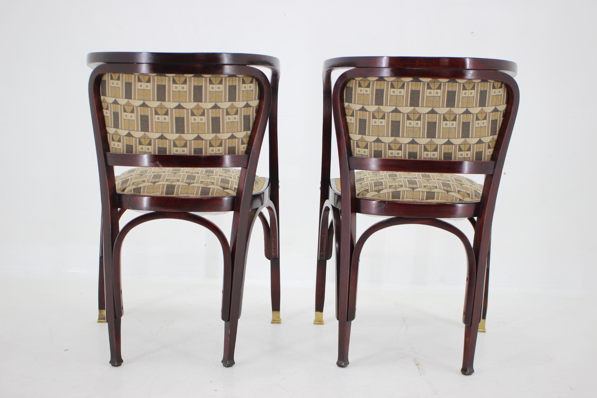 Fabric Secession Two Armchairs by Gustav Siegel for J.J.Kohn, Restored 