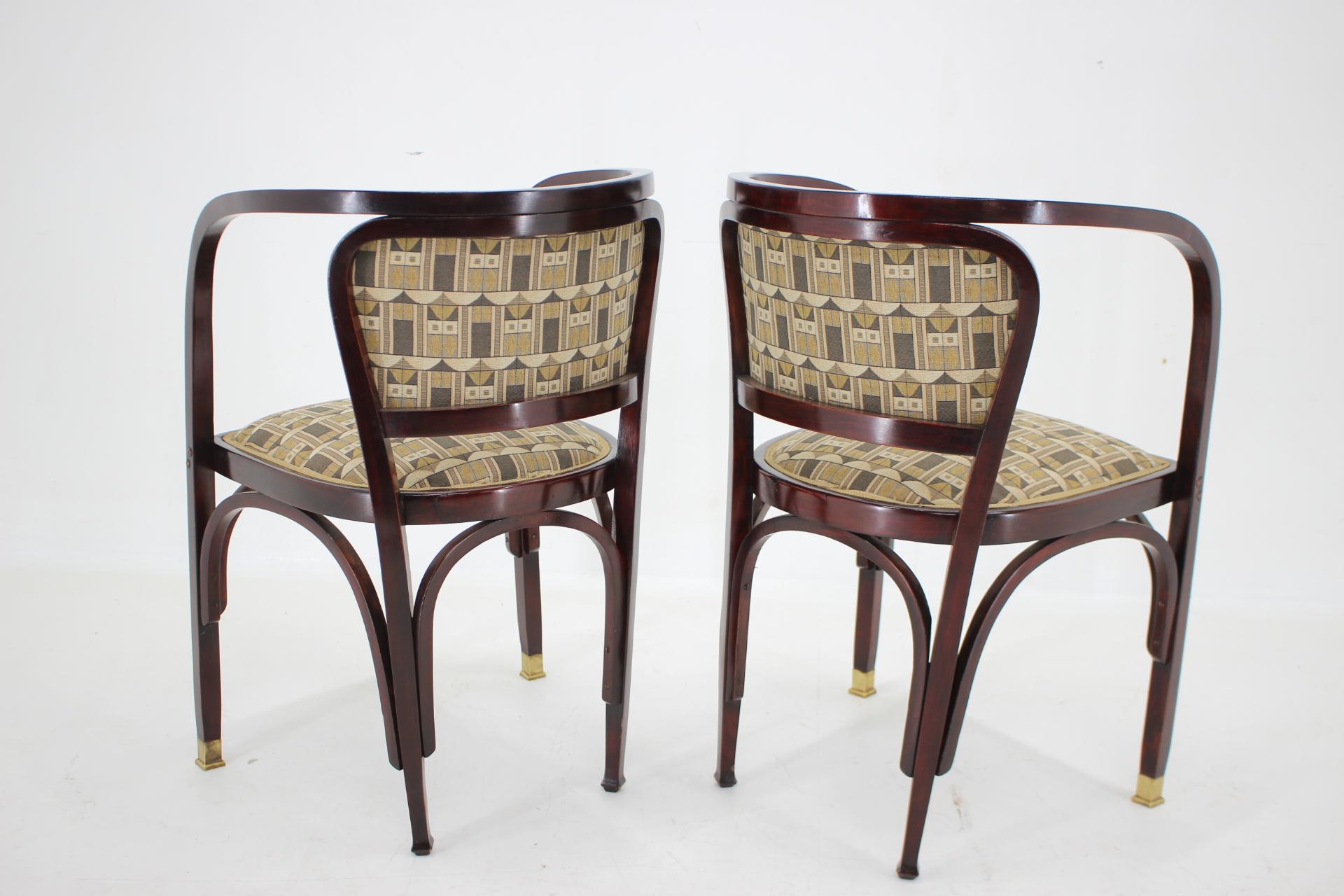 Secession Two Armchairs by Gustav Siegel for J.J.Kohn, Restored  1