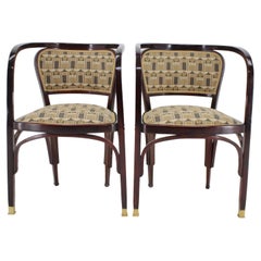 Zwei Sessel der Sezession von Gustav Siegel für J.J.Kohn, restauriert 