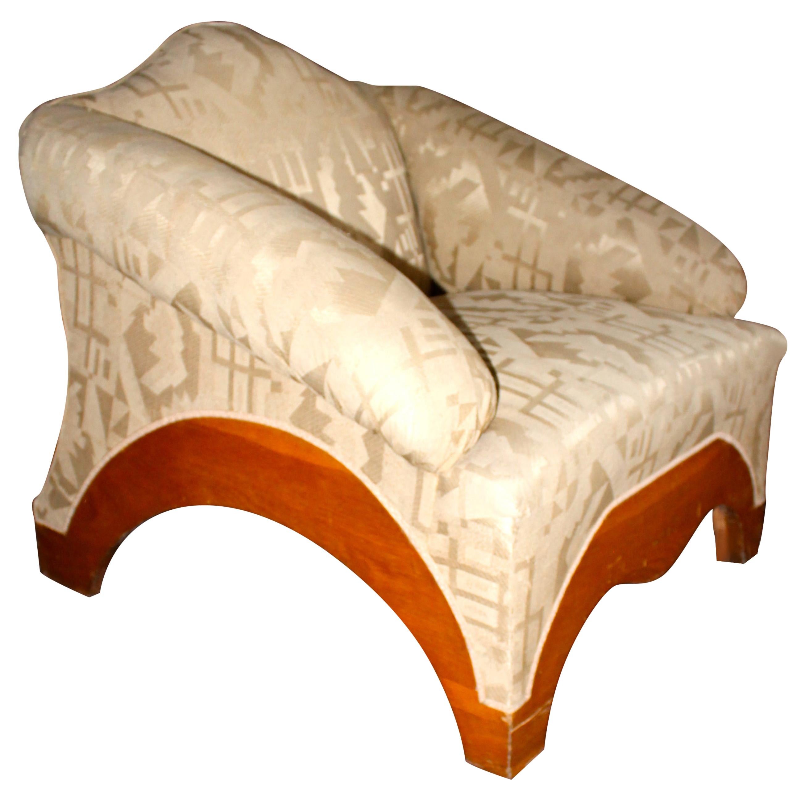 Secessionist Austro-Hungarian Upholstered Armchair For Sale
