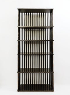 Secessionist Austro-Hungary Black Lacquered Wooden Shelf