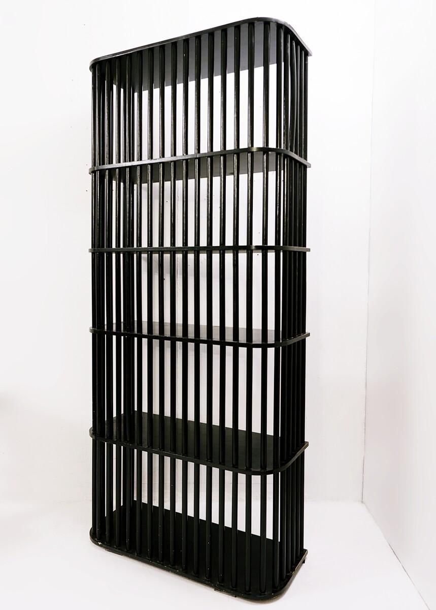 Mid-Century moderno Scaffale secessionista in legno laccato nero austro-ungarico in vendita