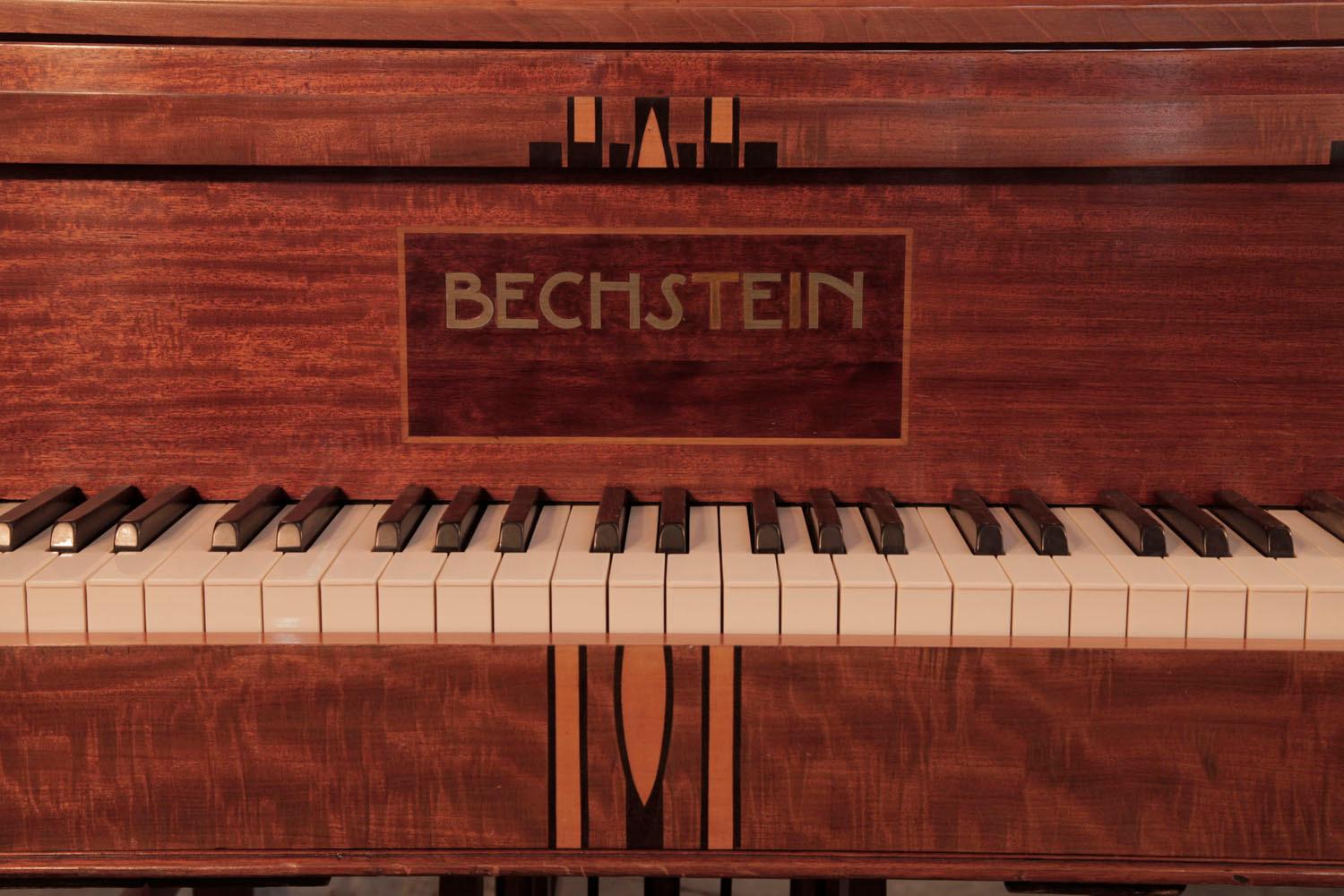 Arts and Crafts Piano à queue Bechstein Model VI de style sécessionniste avec caisse en acajou marqueté en vente