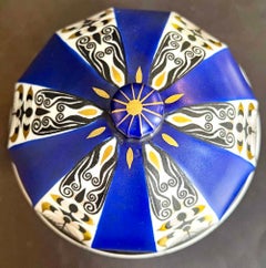 "Secessionist Covered Urn" by Fraureuth Porcelain Works in Cobalt, Gold & Black