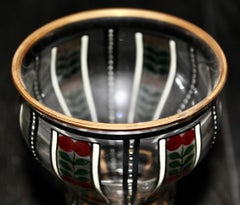 Secessionistische tschechische Vase aus emailliertem Glas