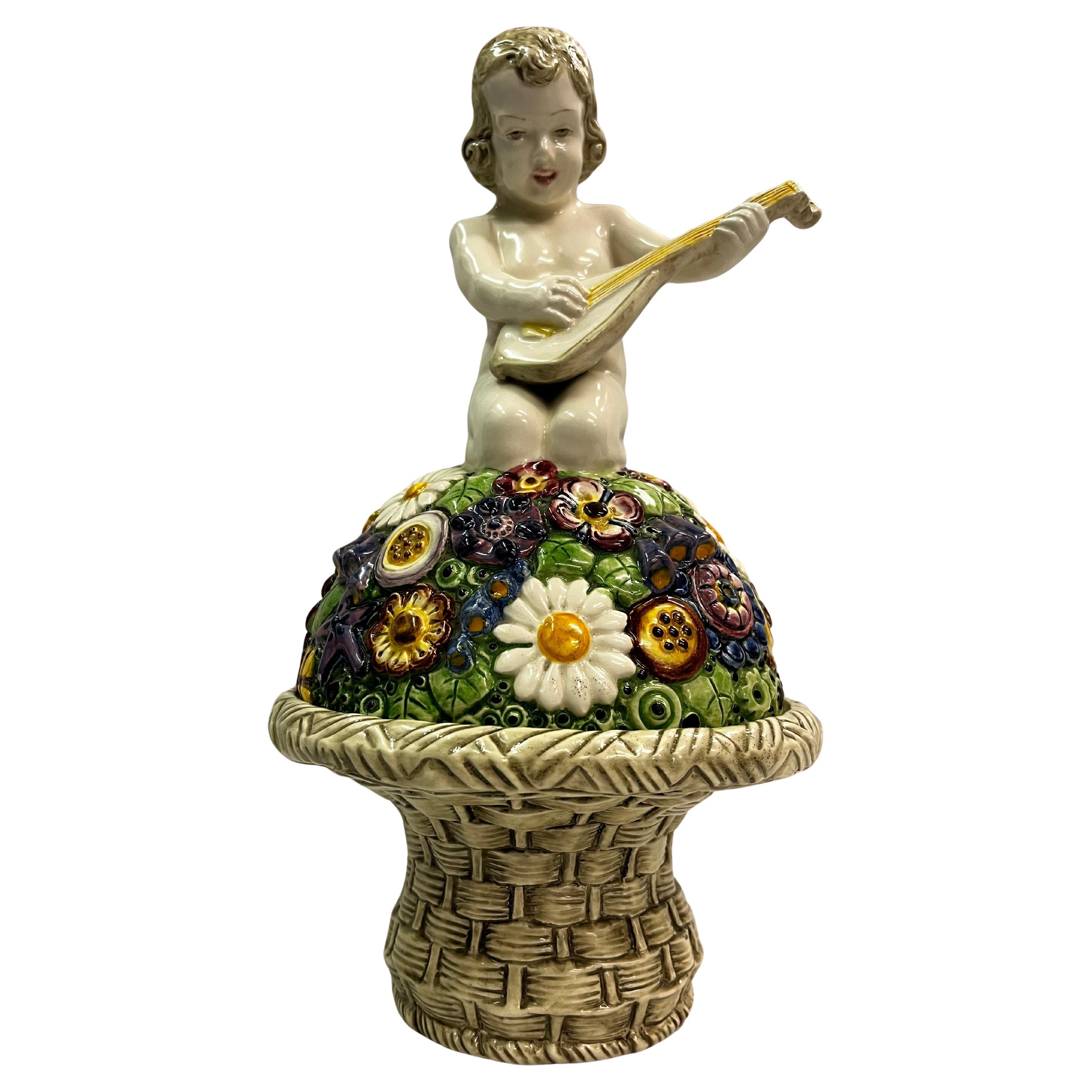 Secessionist figural box and cover, by Carl Klimt for Bernhard Bloch, 1910 Czech For Sale