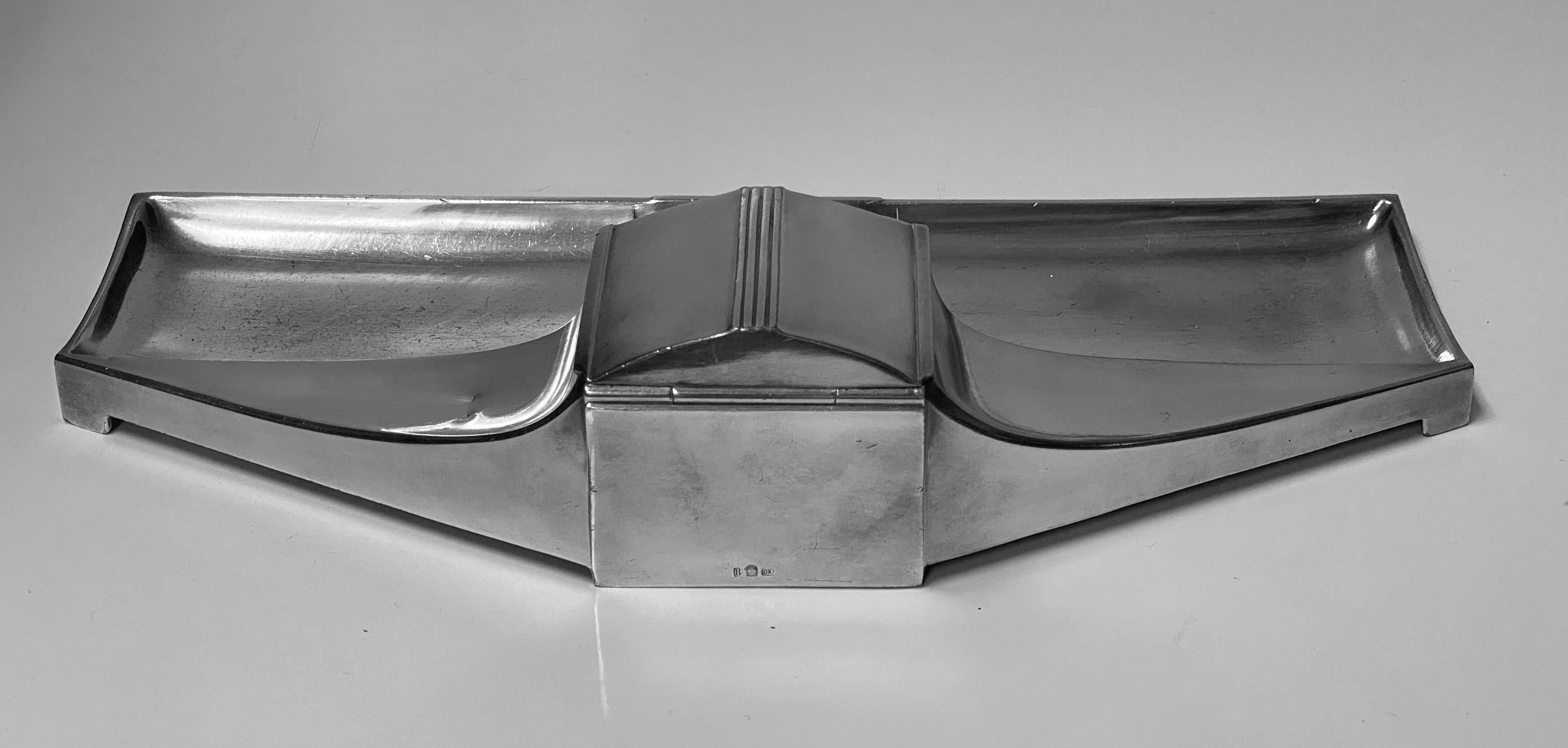 Secessionist Jugendstil Pewter Inkstand, WMF, Germany, circa 1910 1