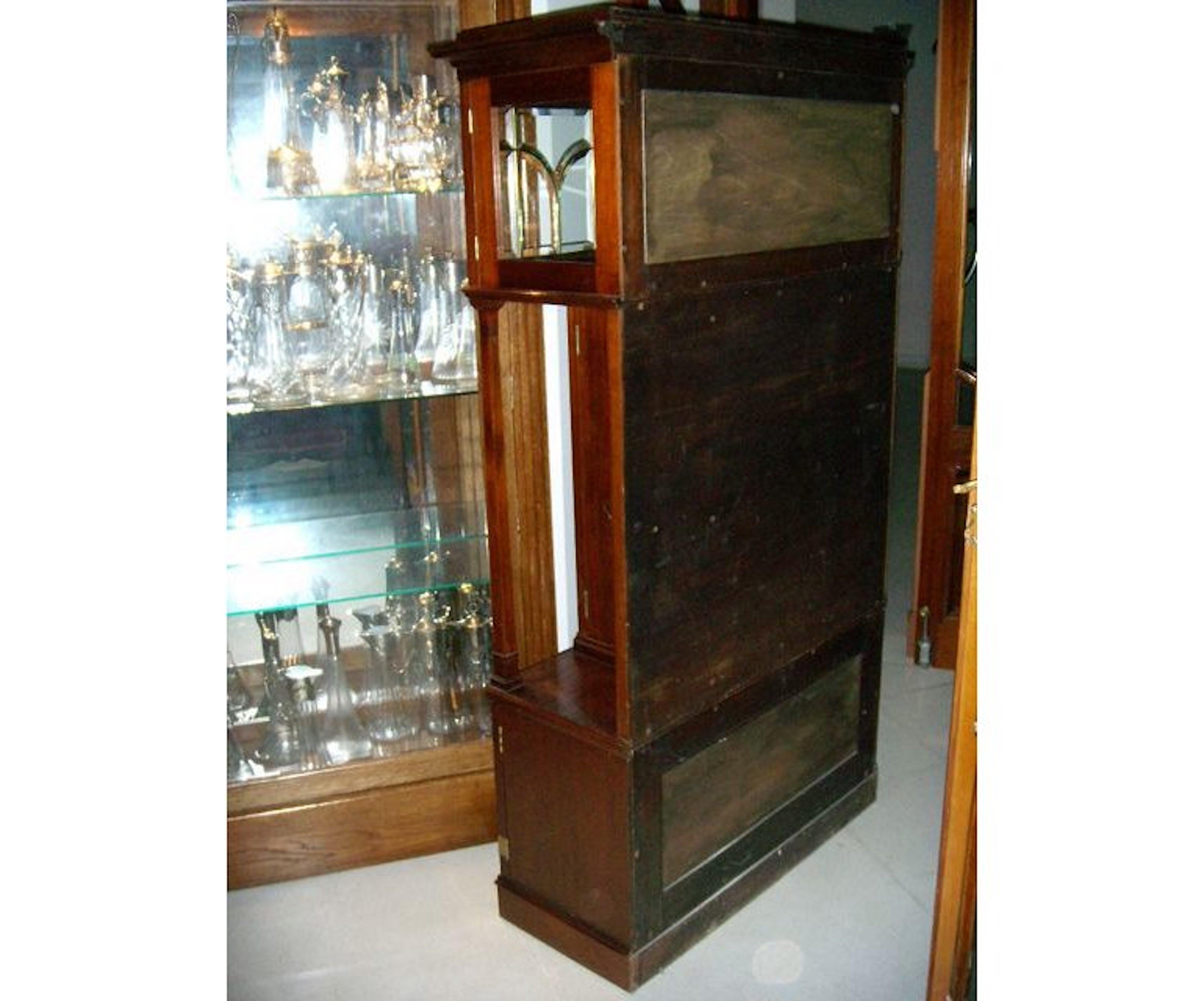 Secessionist Mahogany Display Cabinet with Carved Decoration Beveled Glass Doors For Sale 4