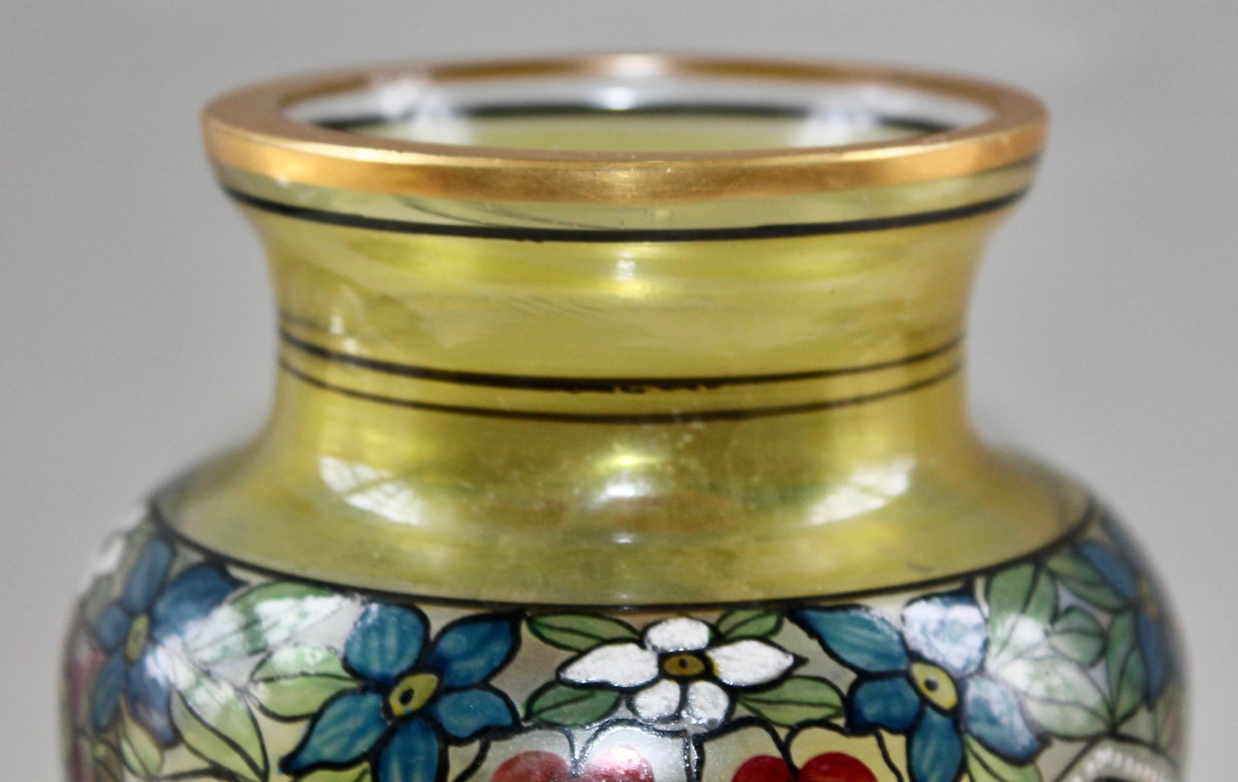 XX secolo Vaso secessionista in vetro dipinto Loetz Glass in vendita