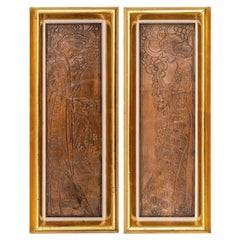 Secessionist Tafelbildpaar "Dionysos und Demeter" Georg Klimt ca. 1900